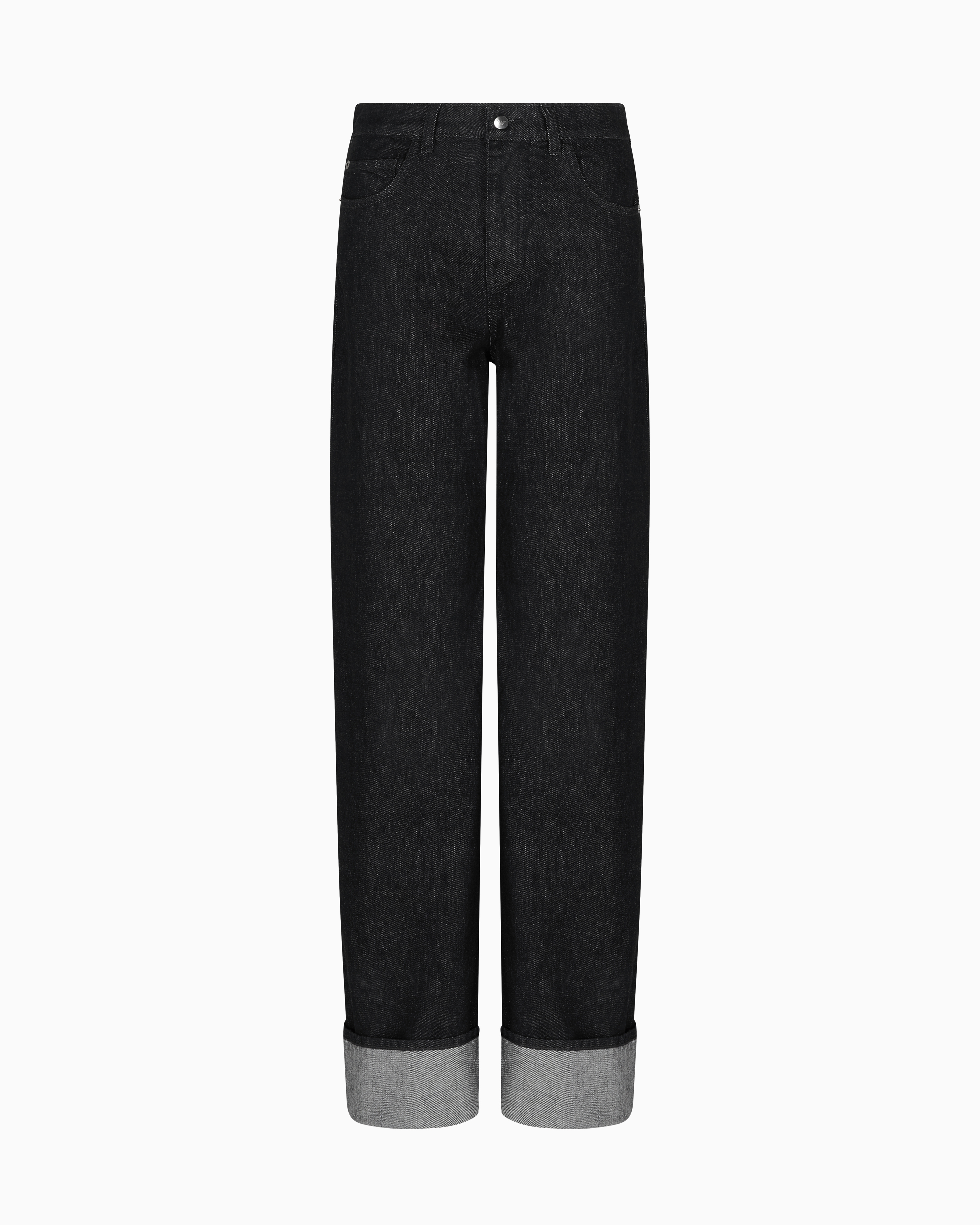 Emporio Armani - Winter Urbanism capsule collection J8G relaxed-fit denim jeans, Woman, Black, Size:
