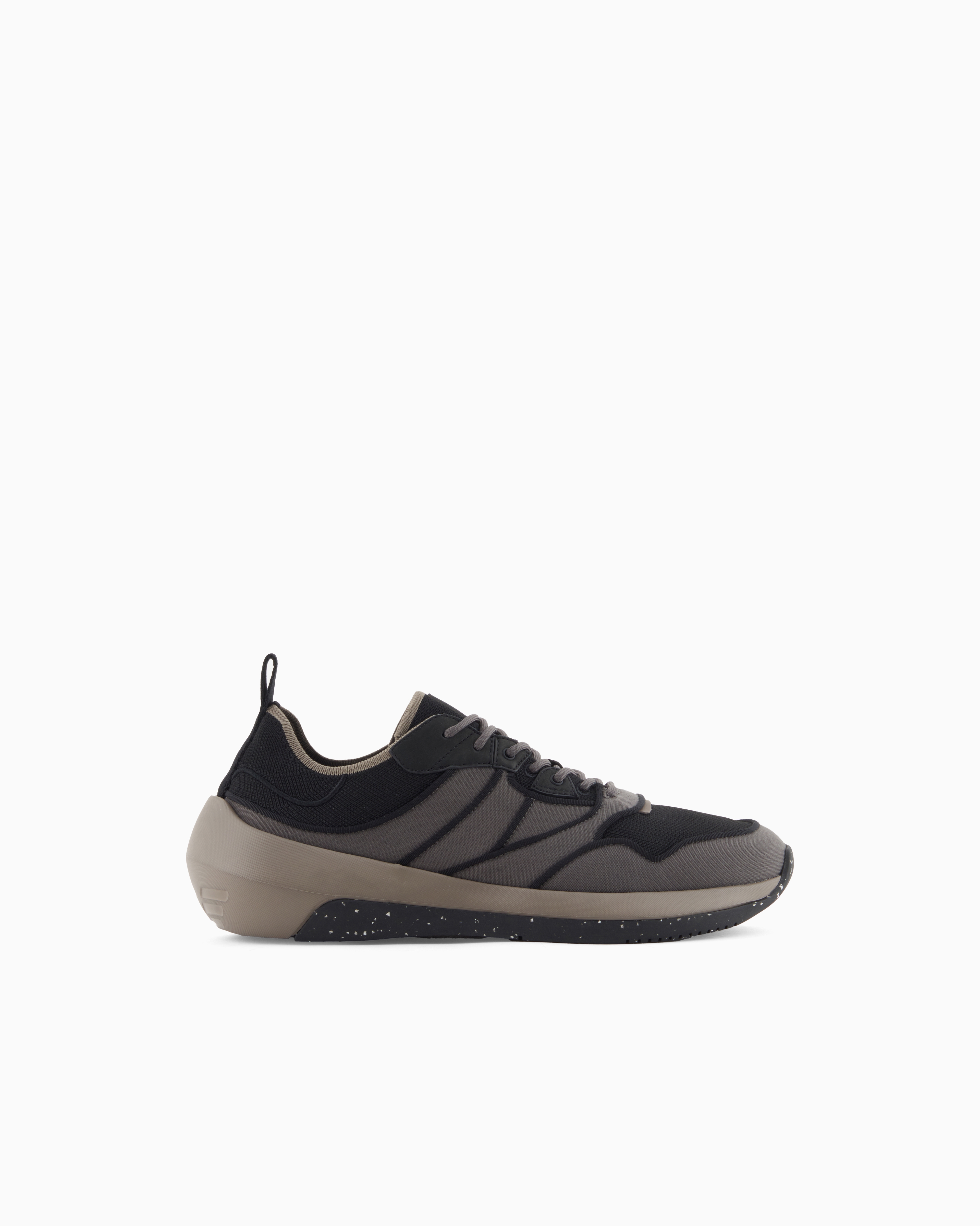 Emporio Armani - Travel Essentials knit sneakers, Man, Grey, Size: