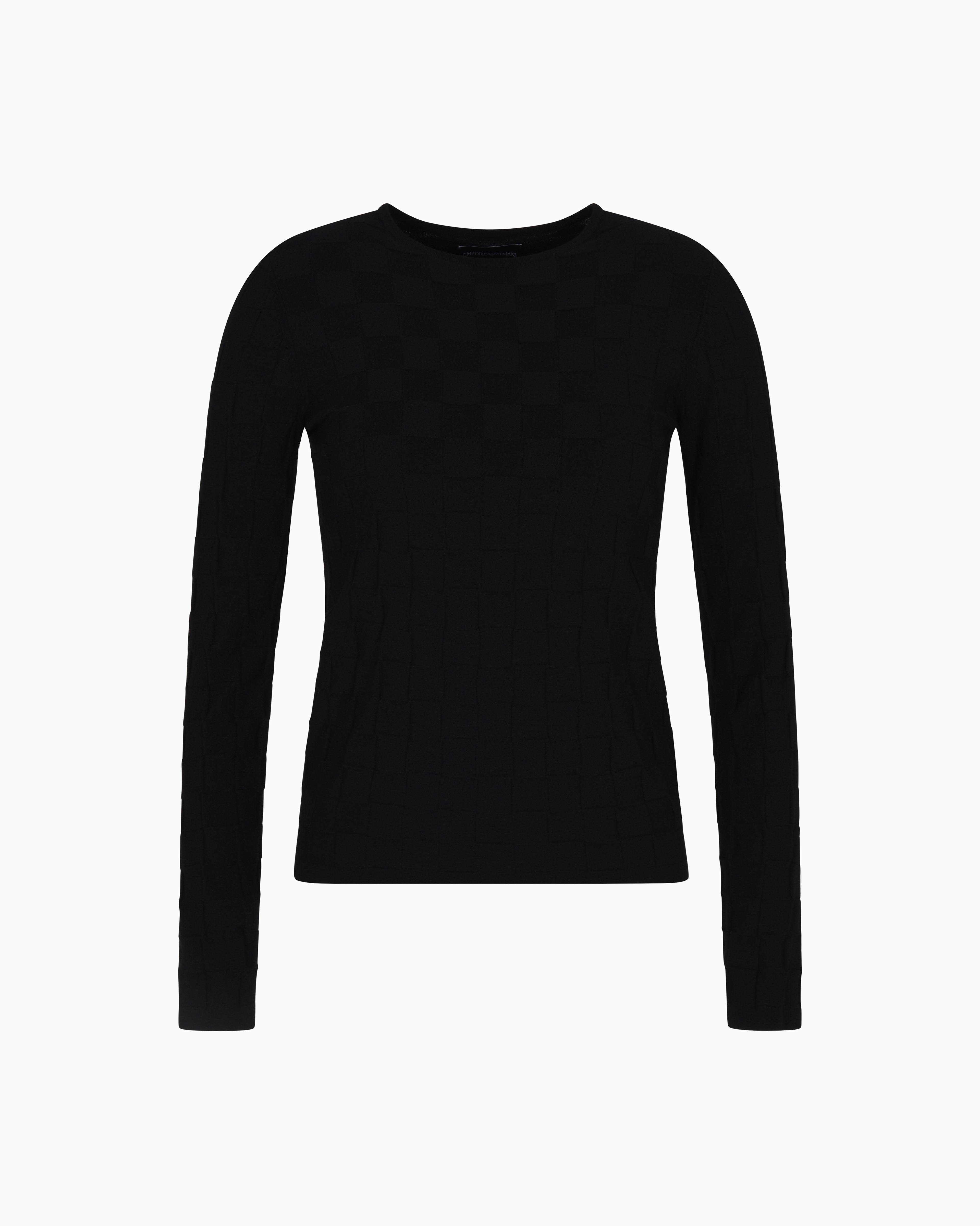 Emporio Armani Pull En Viscose Effet Quadrillé Endroit Et Envers