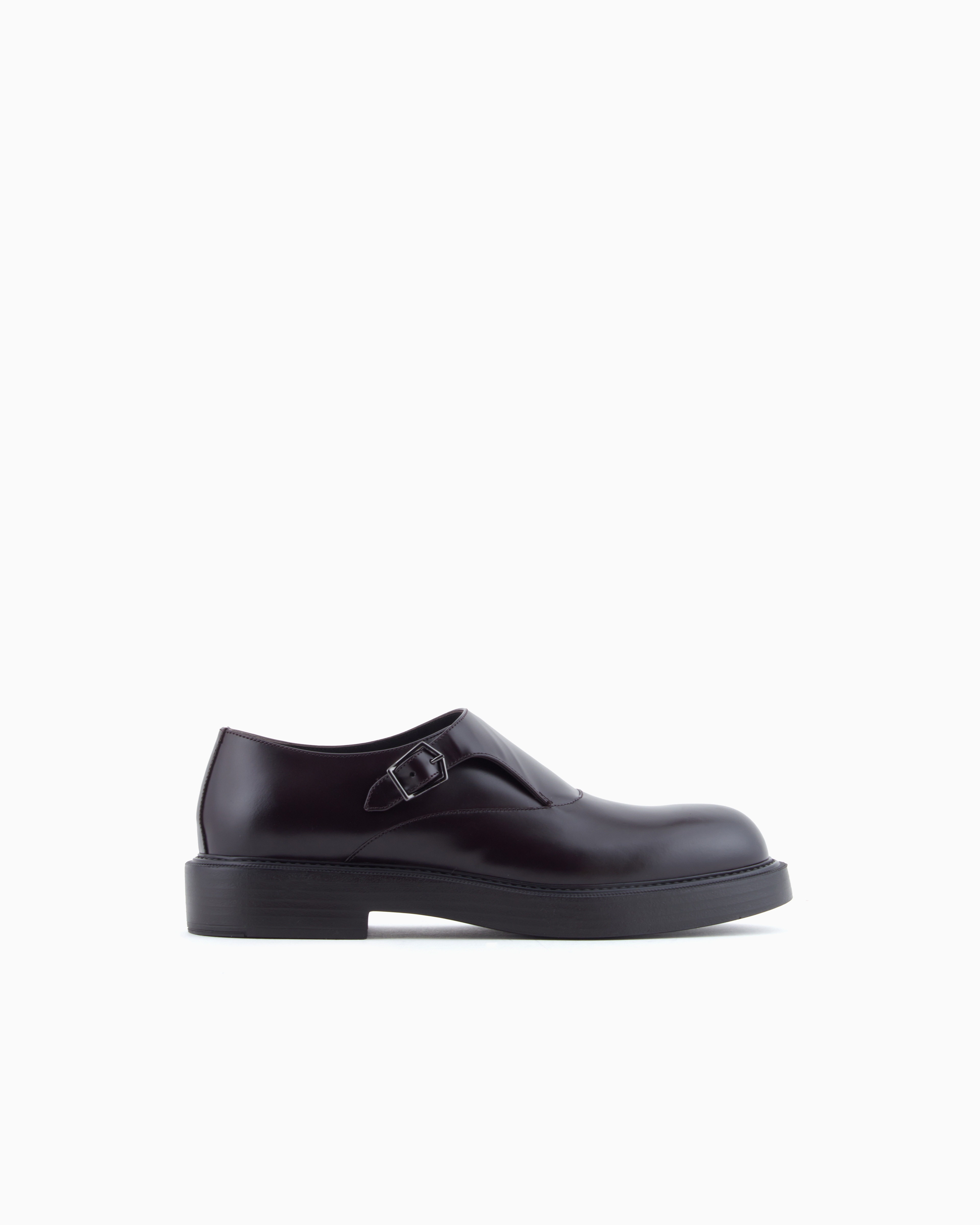 Emporio Armani Lace-up Shoes With Buckle And Block Heel In Brown