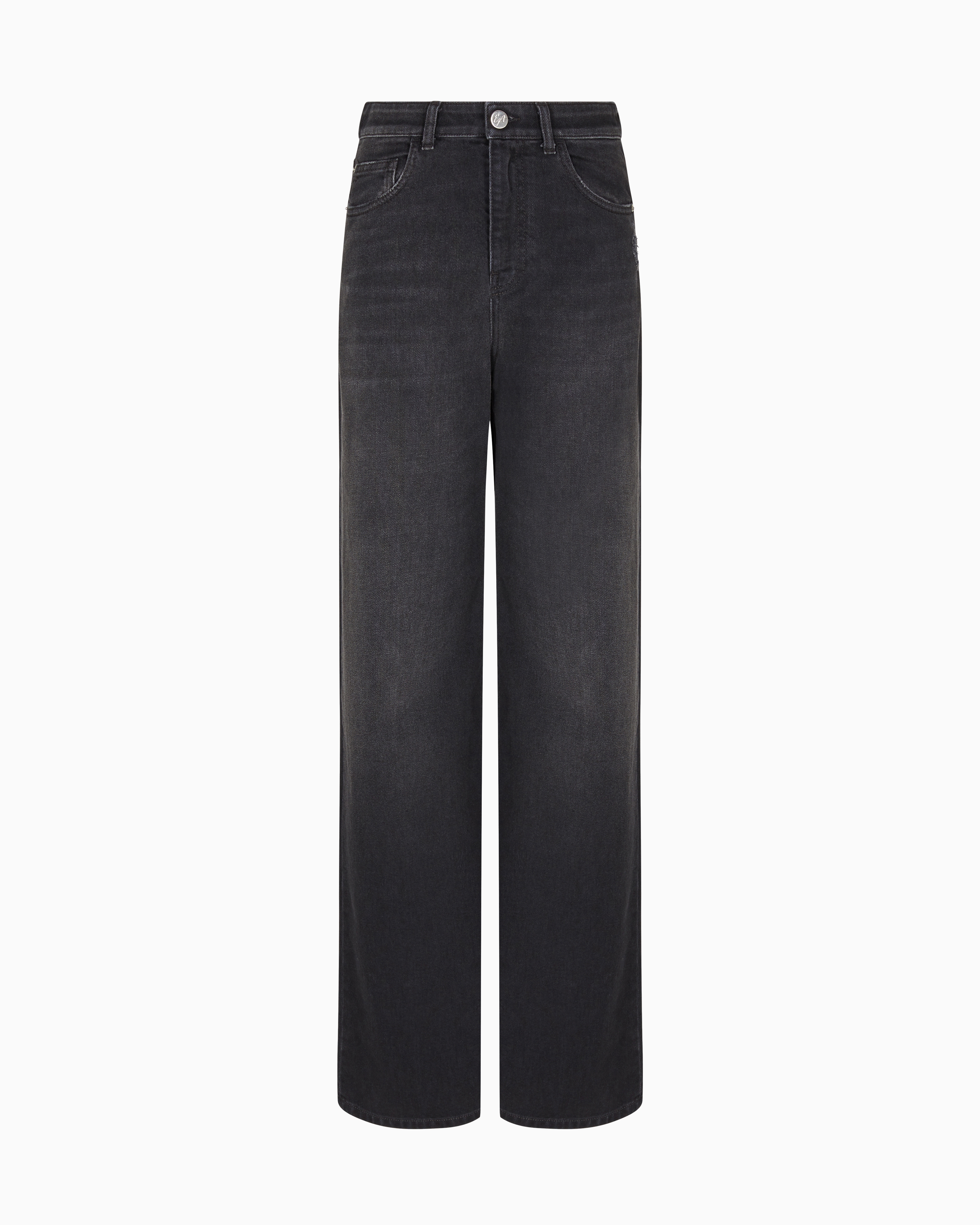 Emporio Armani - J8B relaxed-fit, vintage-look denim jeans , Woman, Black, Size: