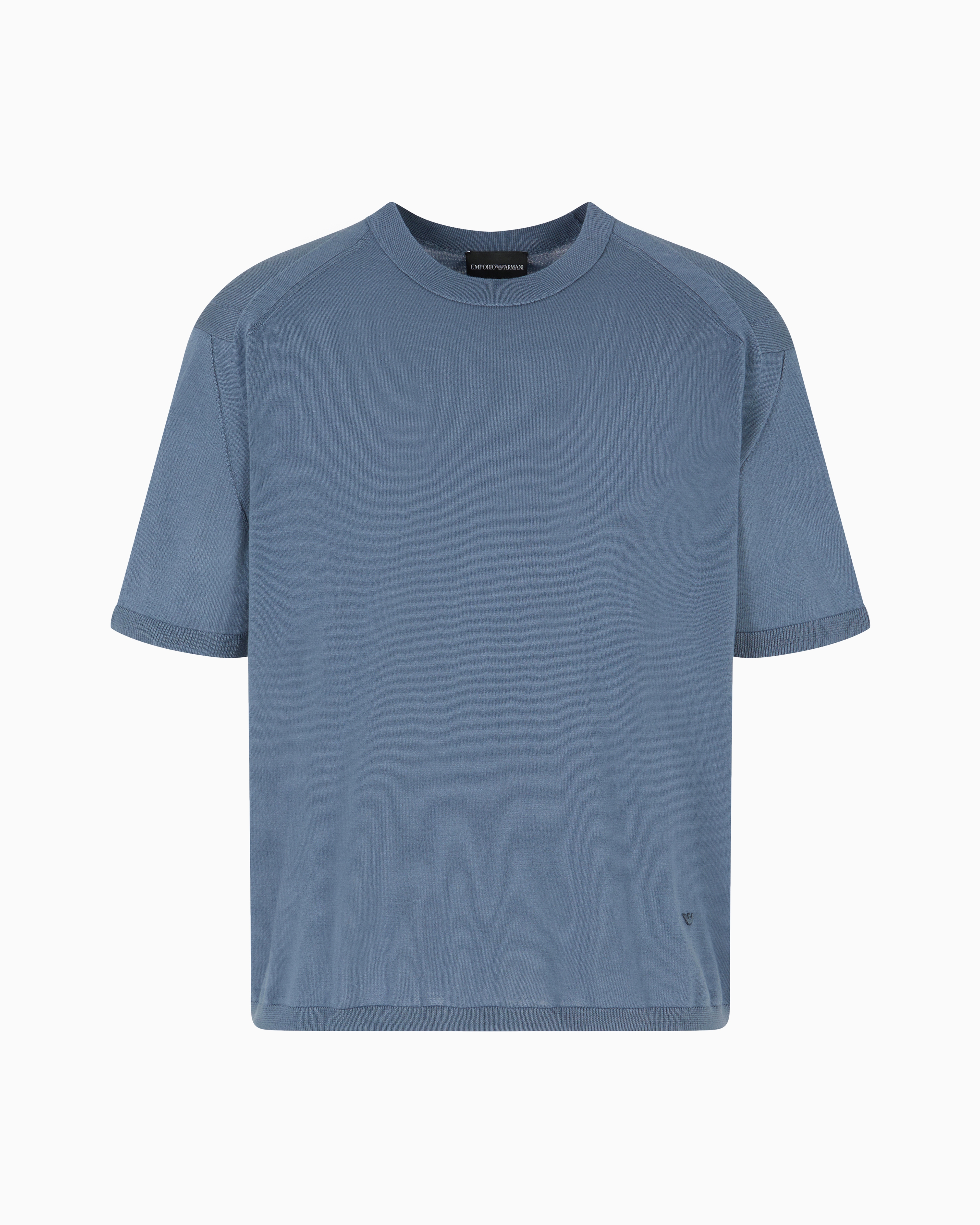 Emporio Armani Pull En Mélange De Laine Et Lyocell Ras Asv