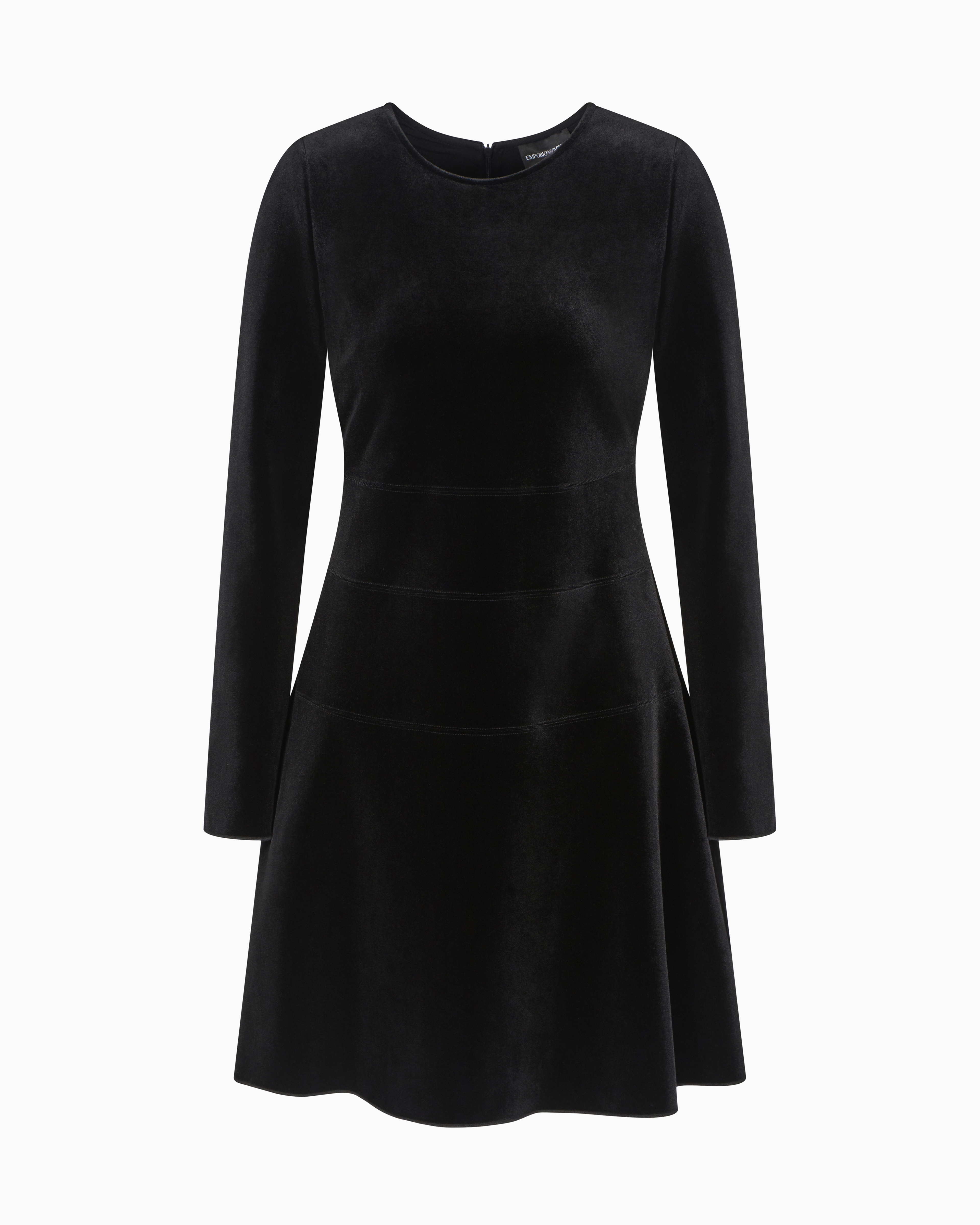 Emporio Armani Chenille Jersey Dress In Black