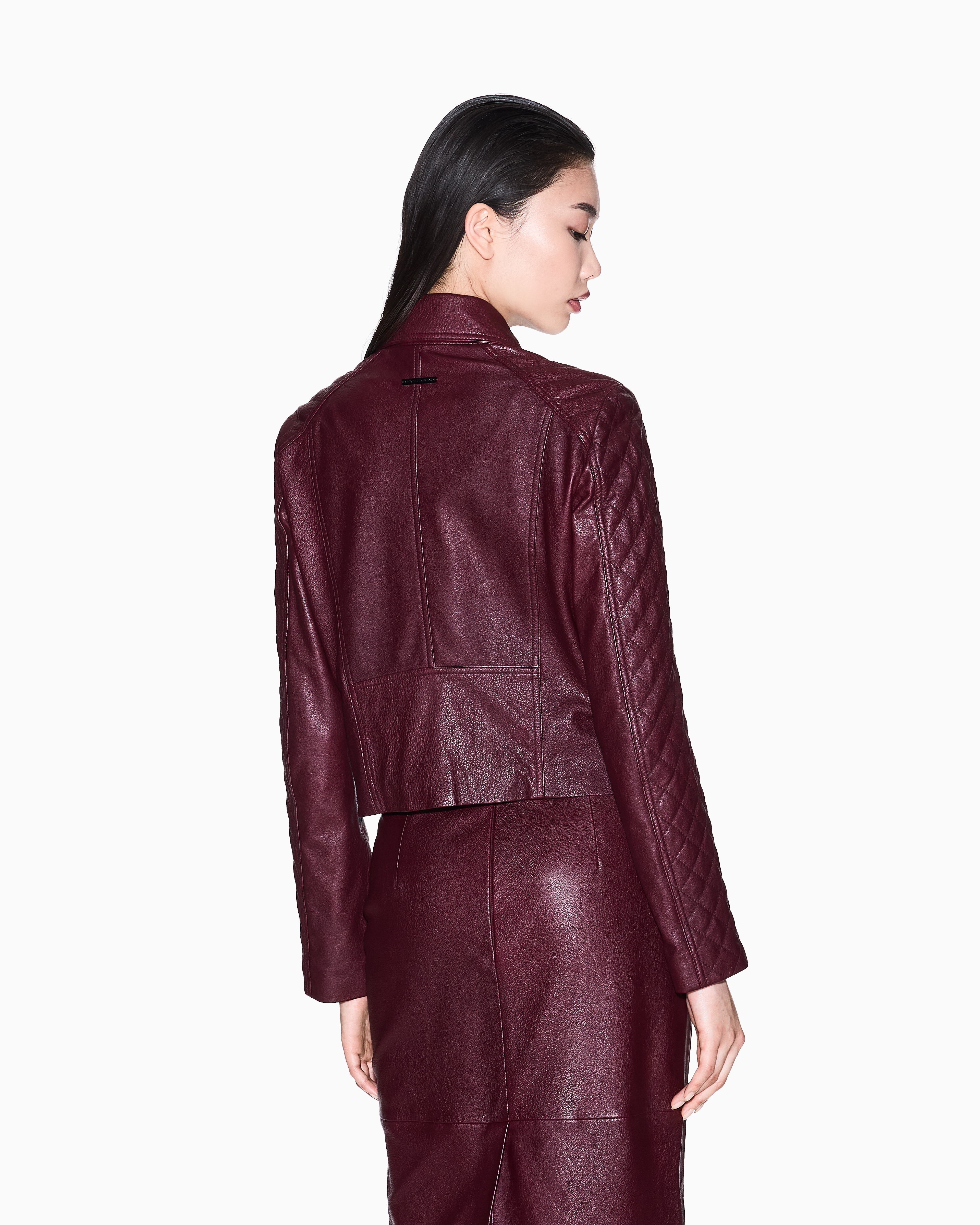 Armani Exchange Leather Jackets In Red