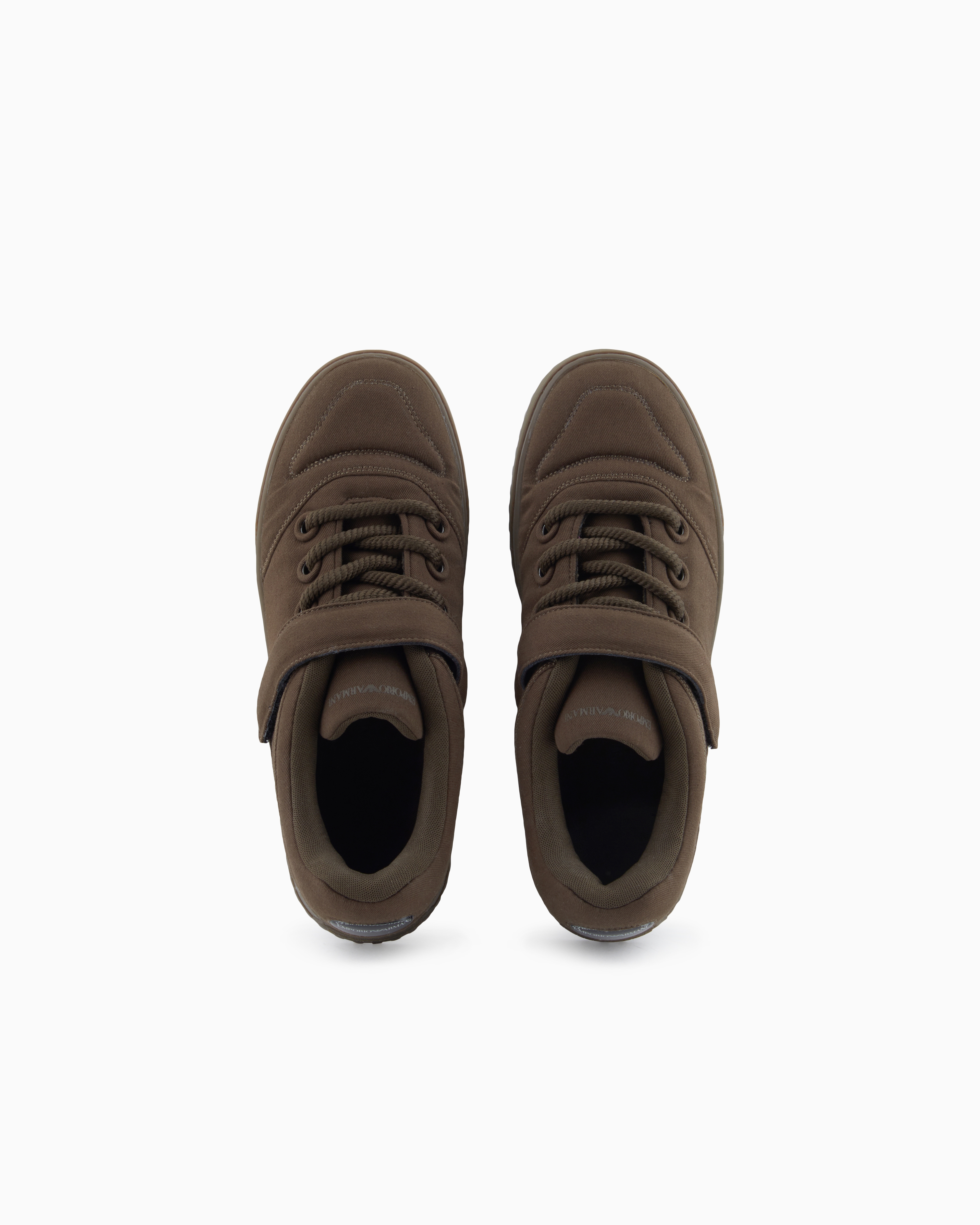 Emporio Armani - Fabric sneakers with laces and Velcro, Man, Green, Size: