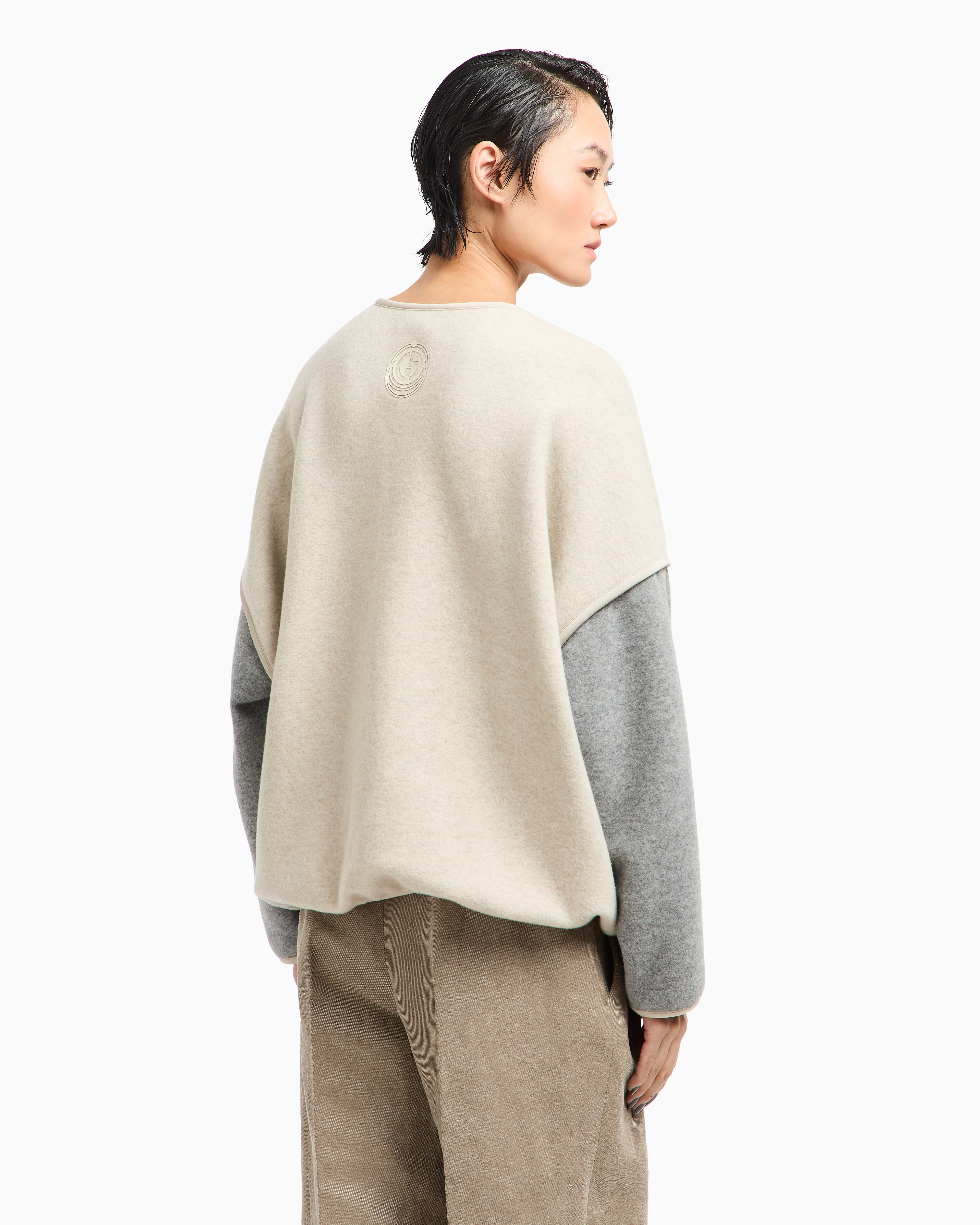 Giorgio Armani Virgin Wool And Cashmere Jersey Sweatshirt In Multi
