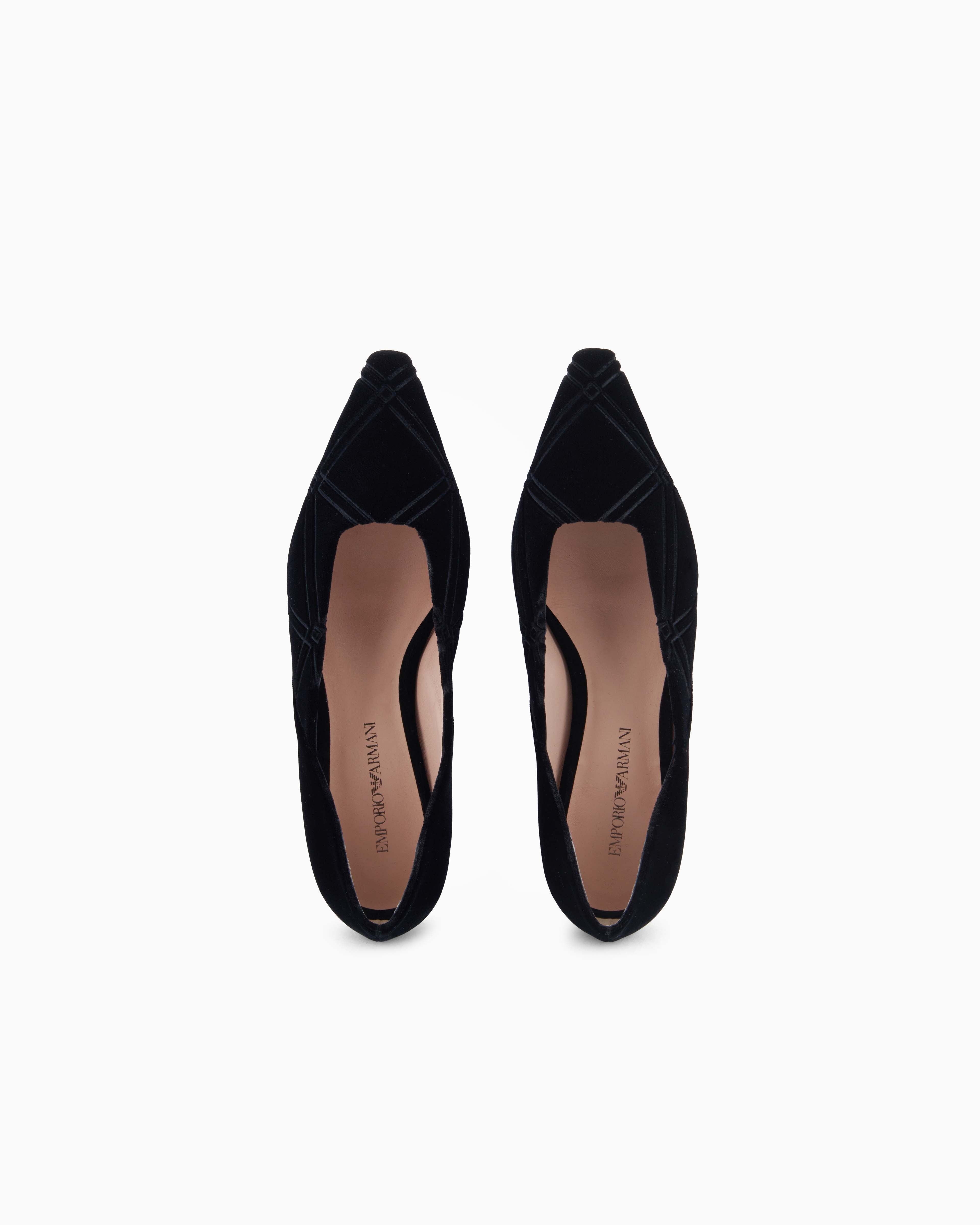 Emporio Armani Geometric-pattern Point Toe Ballet Flats In Multi