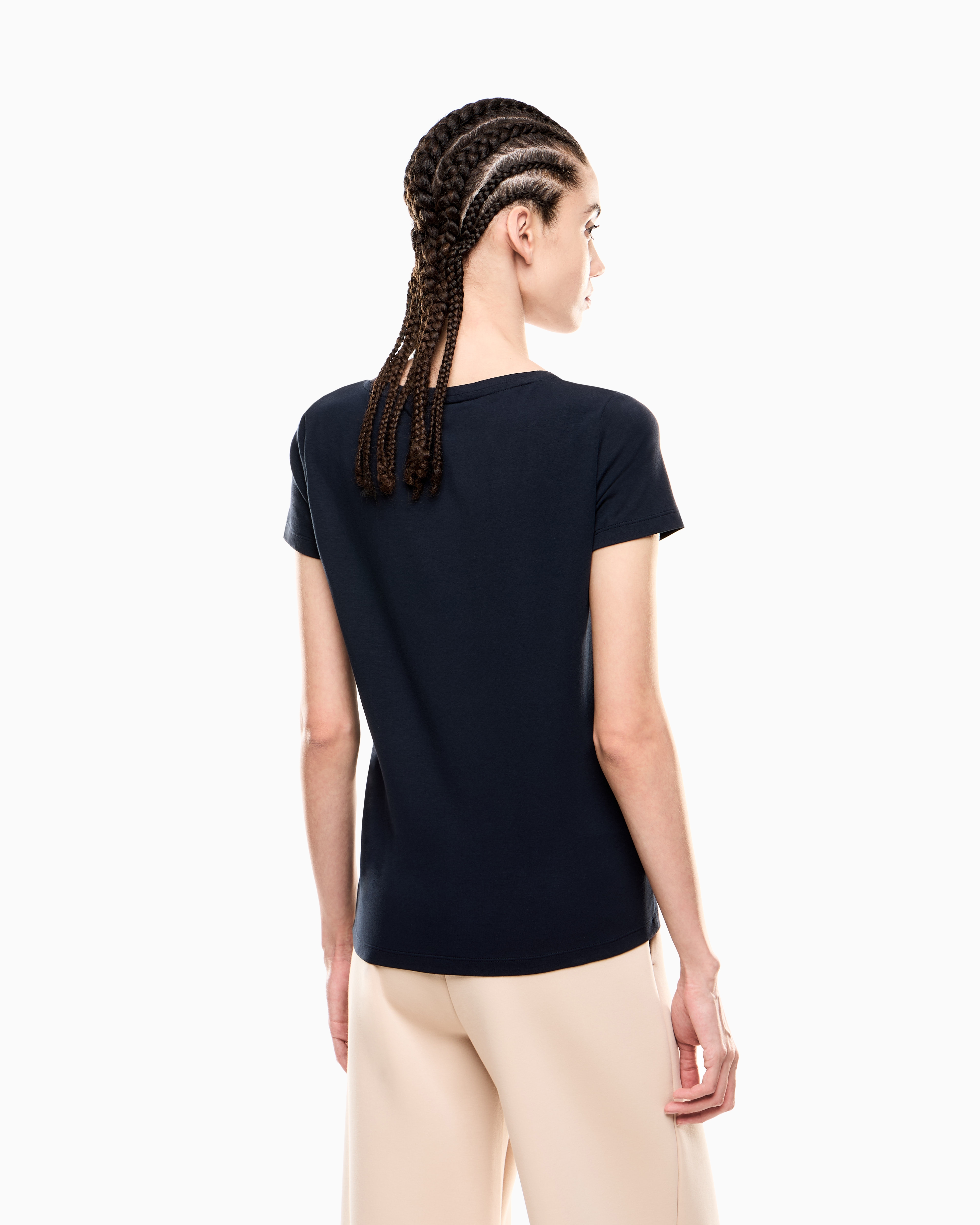 Logo Series stretch-cotton crew-neck T-shirt with print | EA7