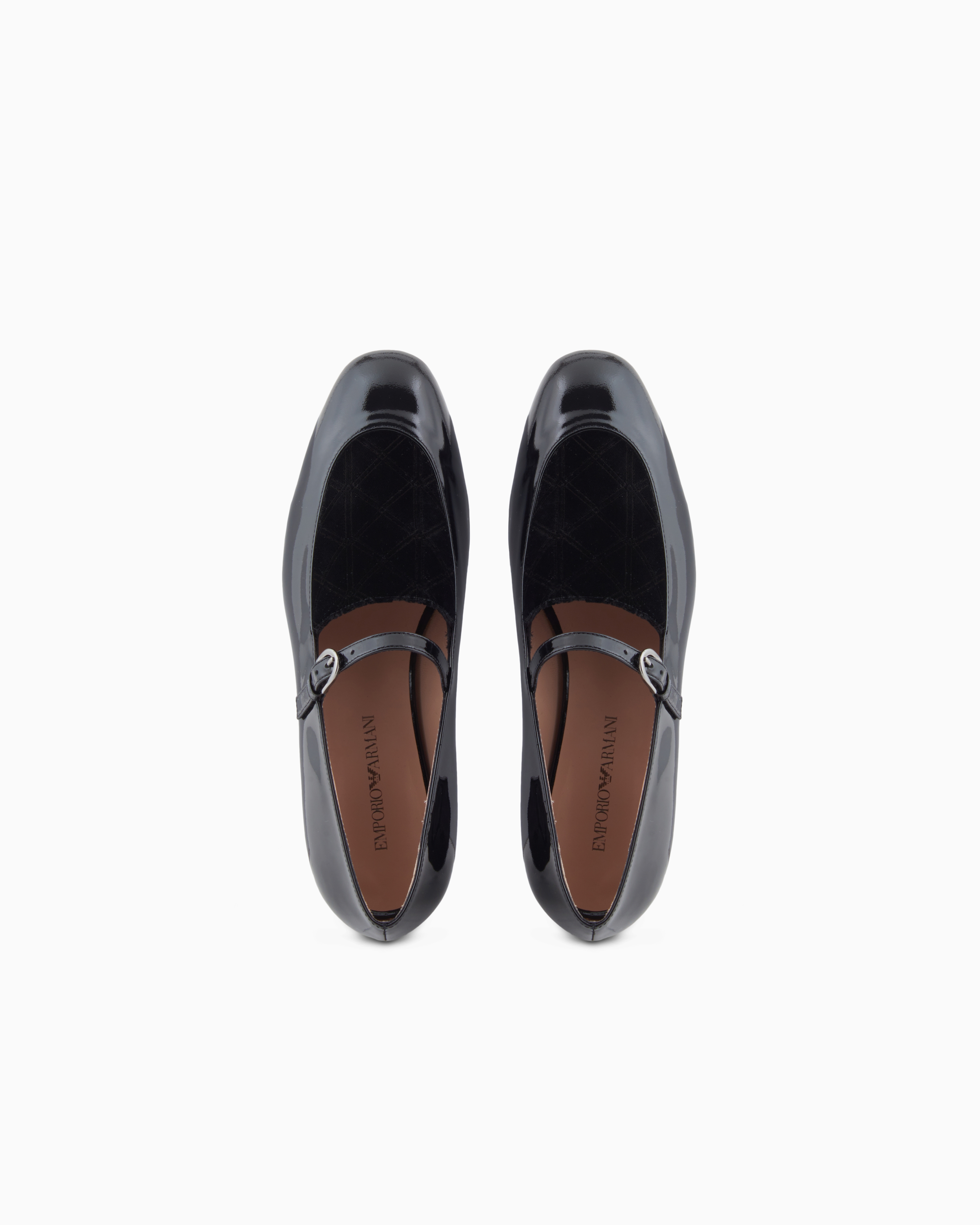 Emporio Armani - Patent leather Mary Jane ballerinas, Woman, Black, Size: