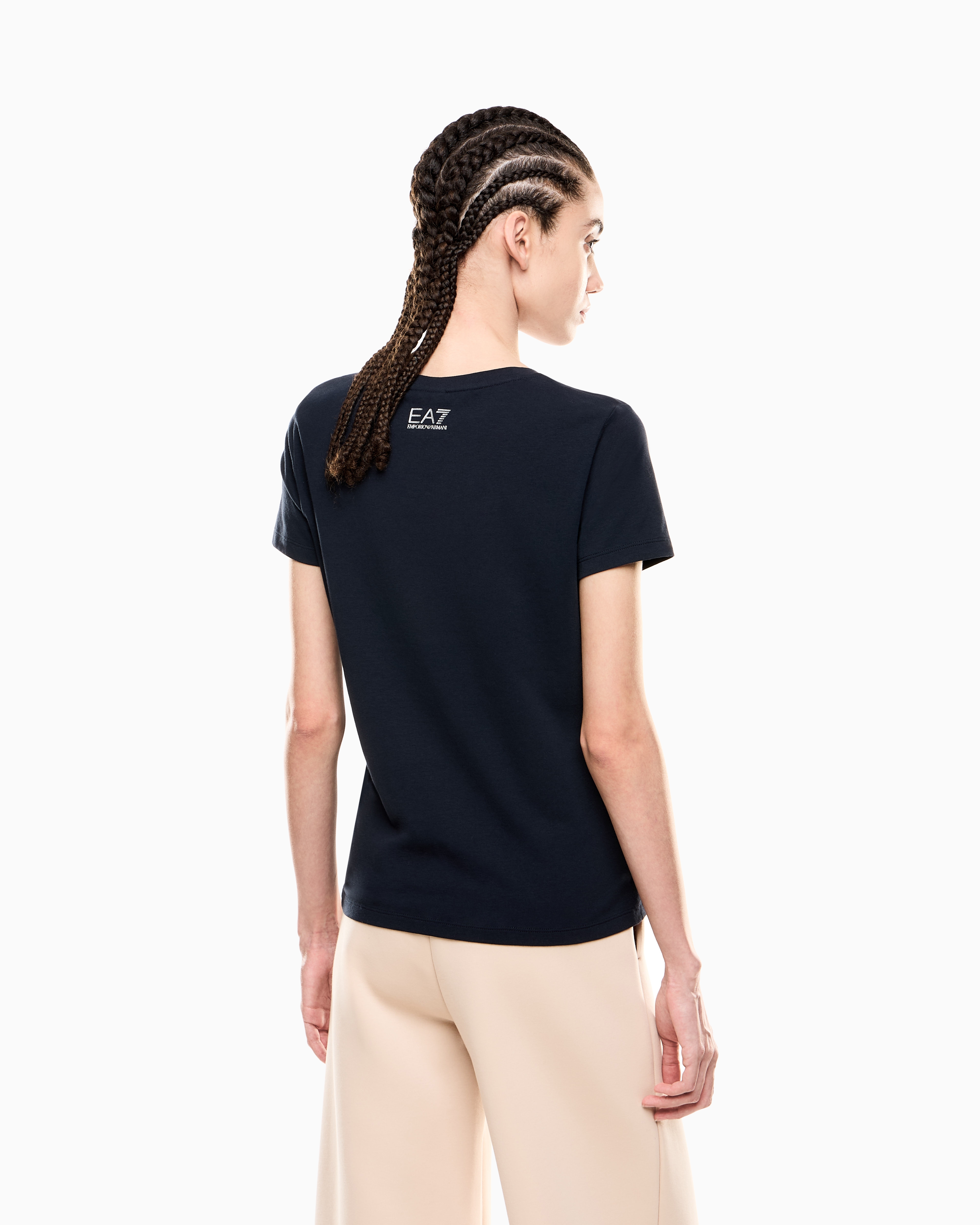 tシャツ 「エンポリオ アルマーニ EA7」Graphic Series クルーネックTシャツ ストレッチコットン レディース undefined
