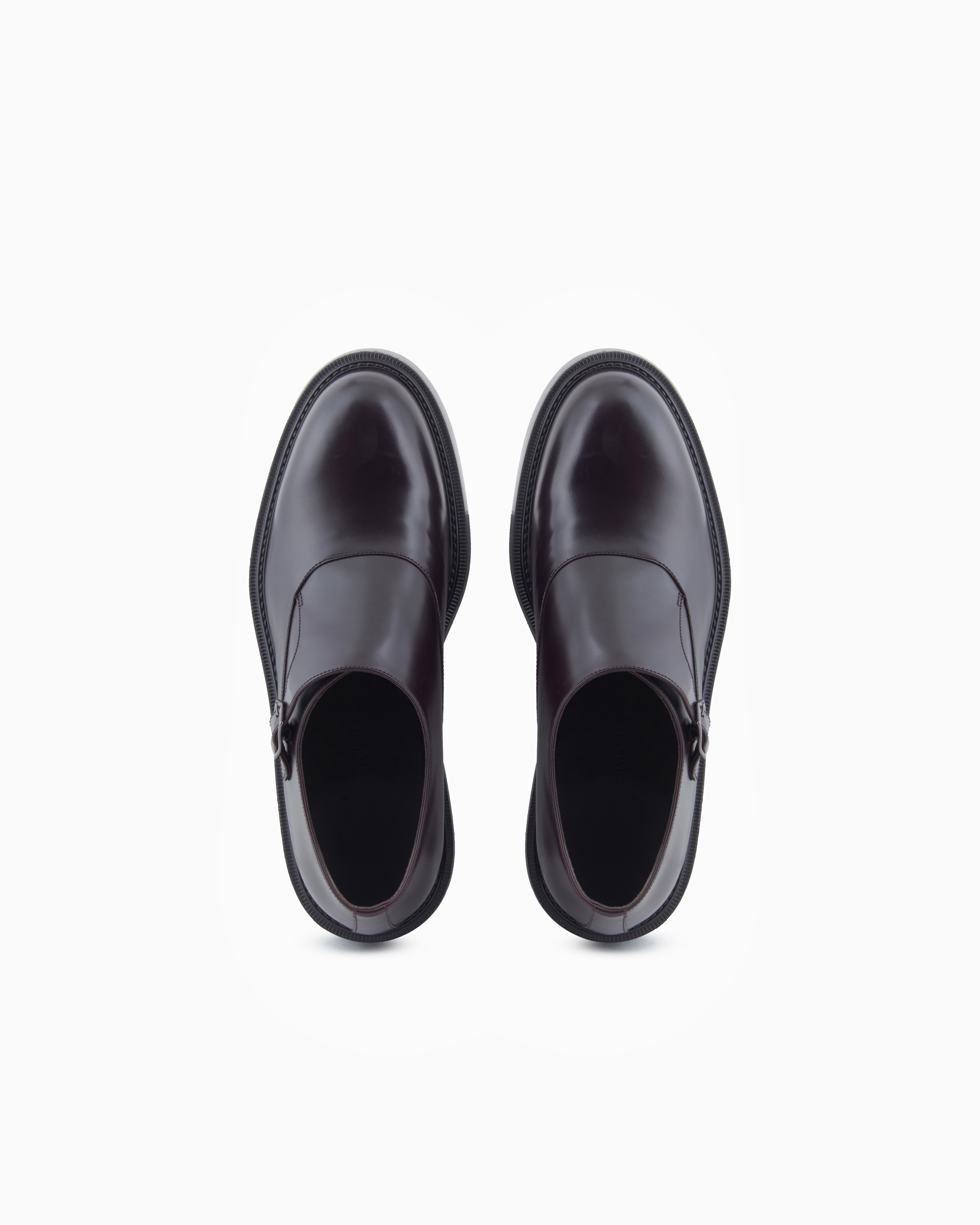 Emporio Armani Lace-up Shoes With Buckle And Block Heel In Brown