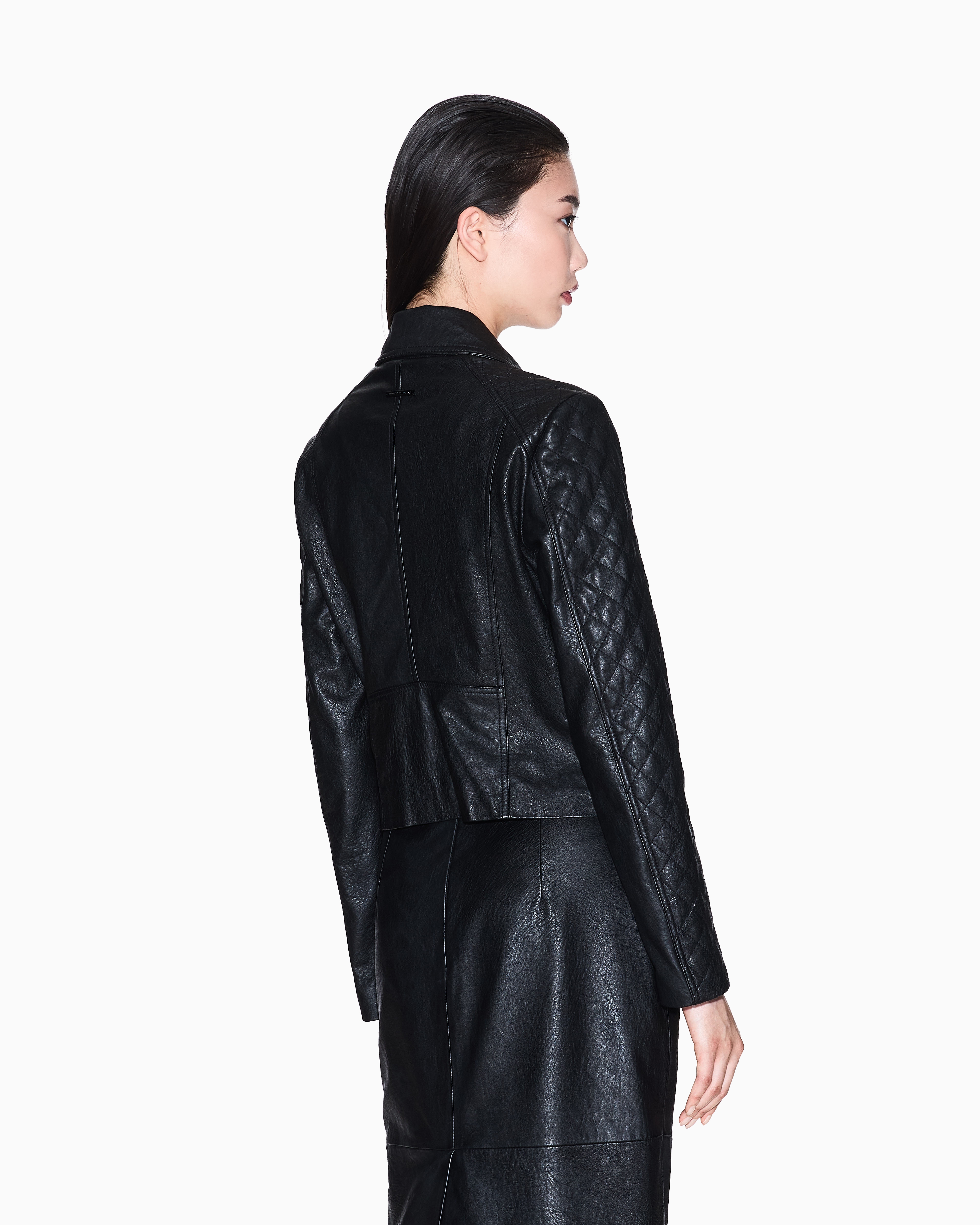Armani Exchange Leather Jackets In Blue