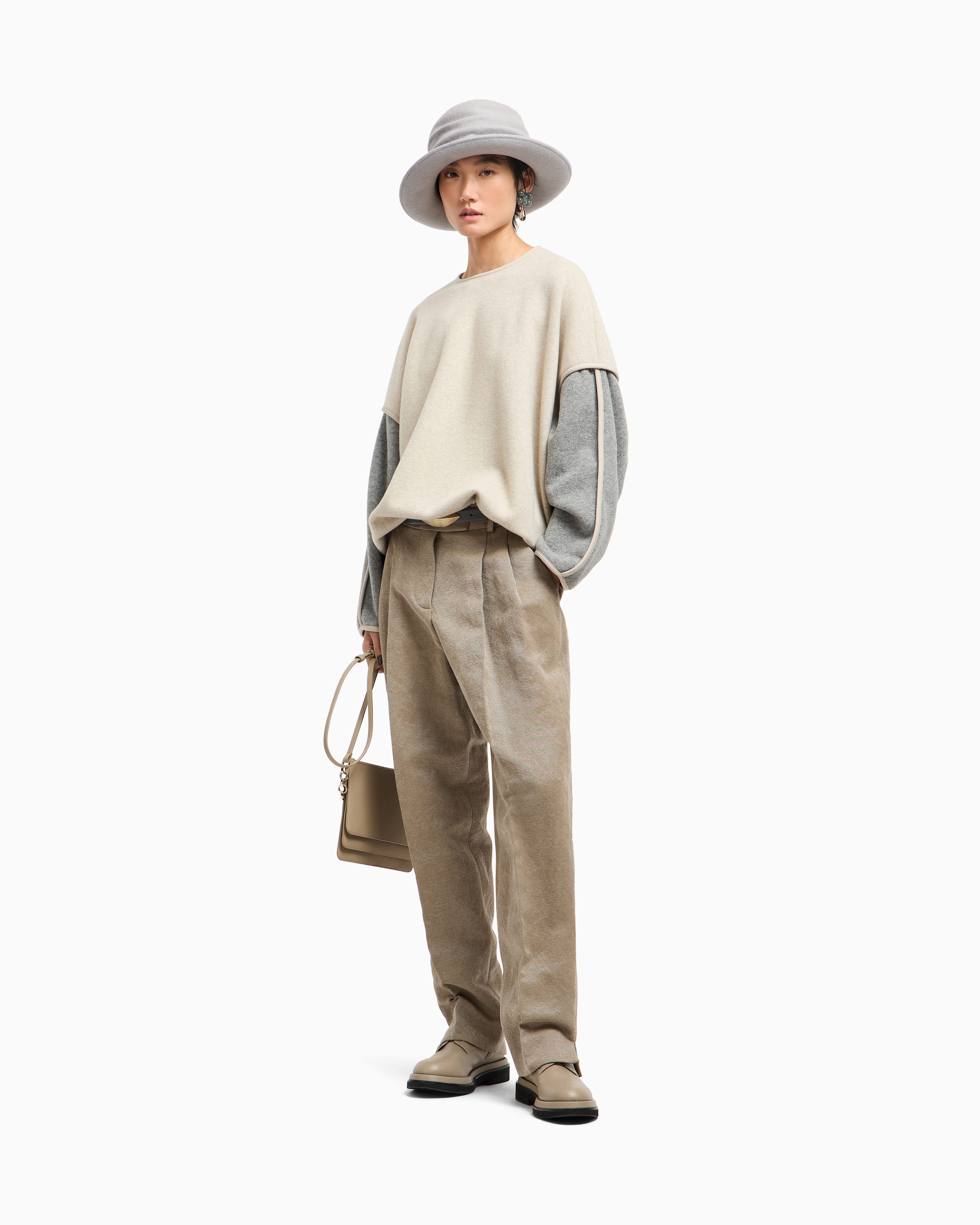 Giorgio Armani Virgin Wool And Cashmere Jersey Sweatshirt In Multi