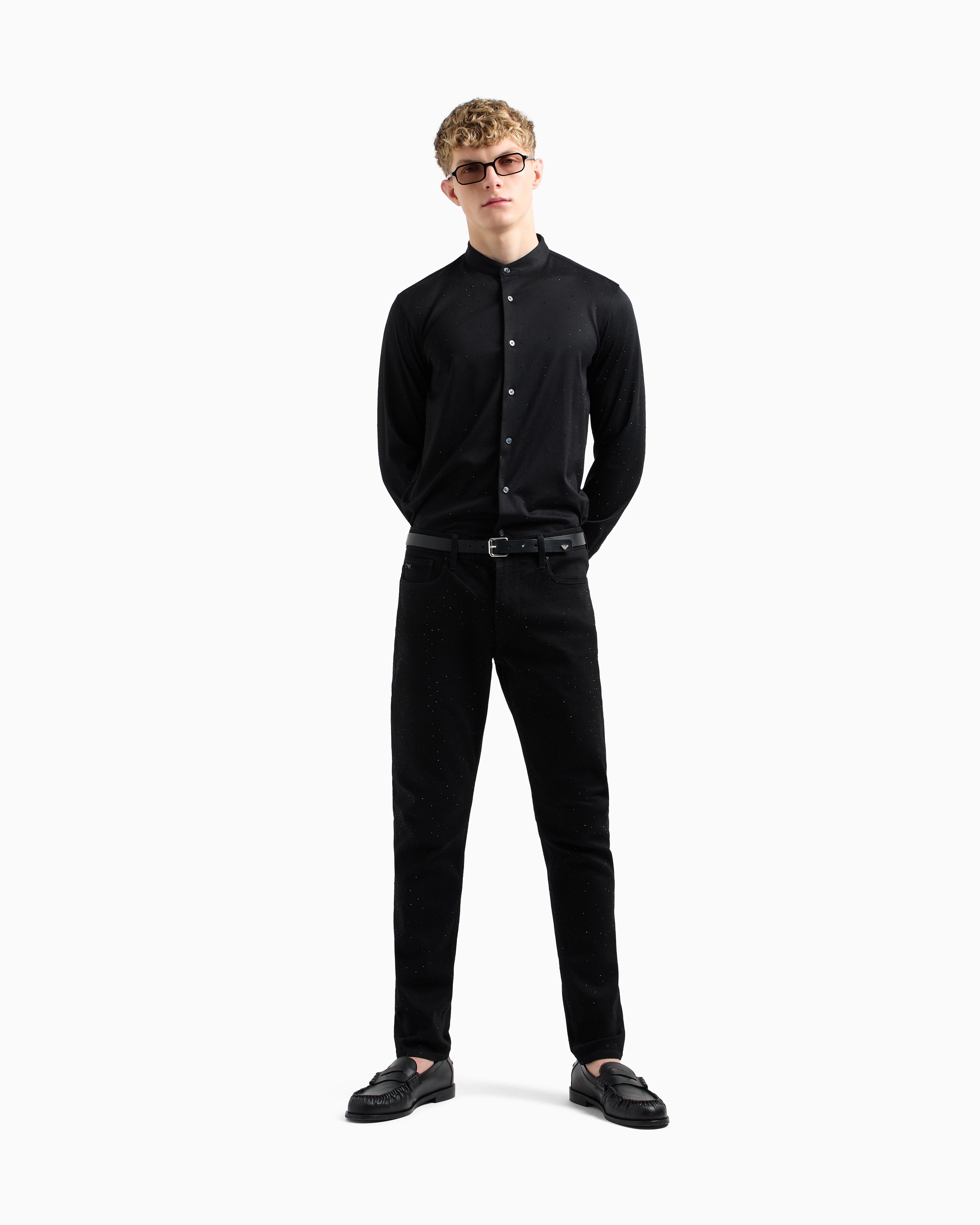 ARMANI JEANS フード付きセーター グレー イタリア製 カシミア混
