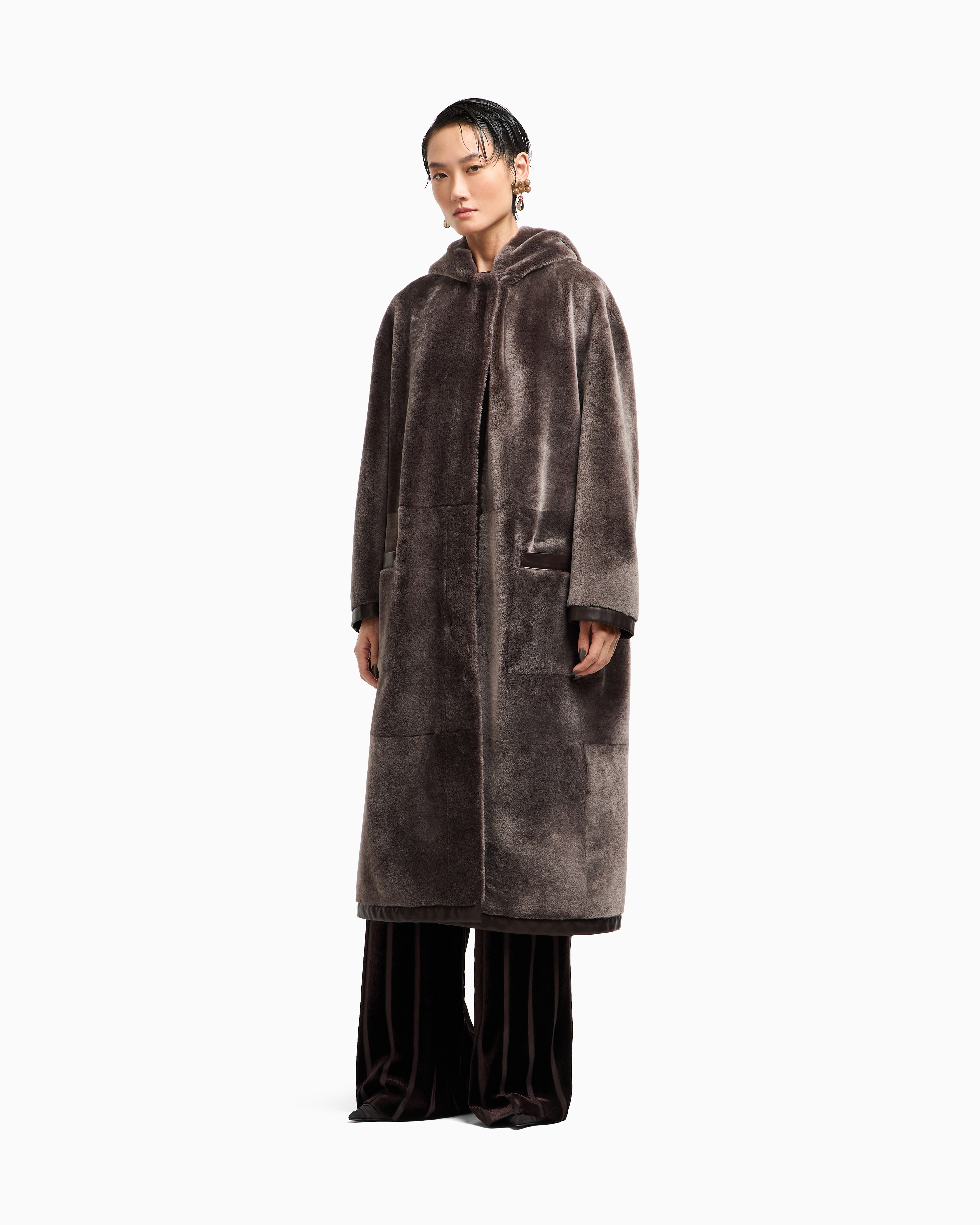 ムートン・ファーコート Giorgio Armani Brown Fur Coat Vintage armani shearling - Gem