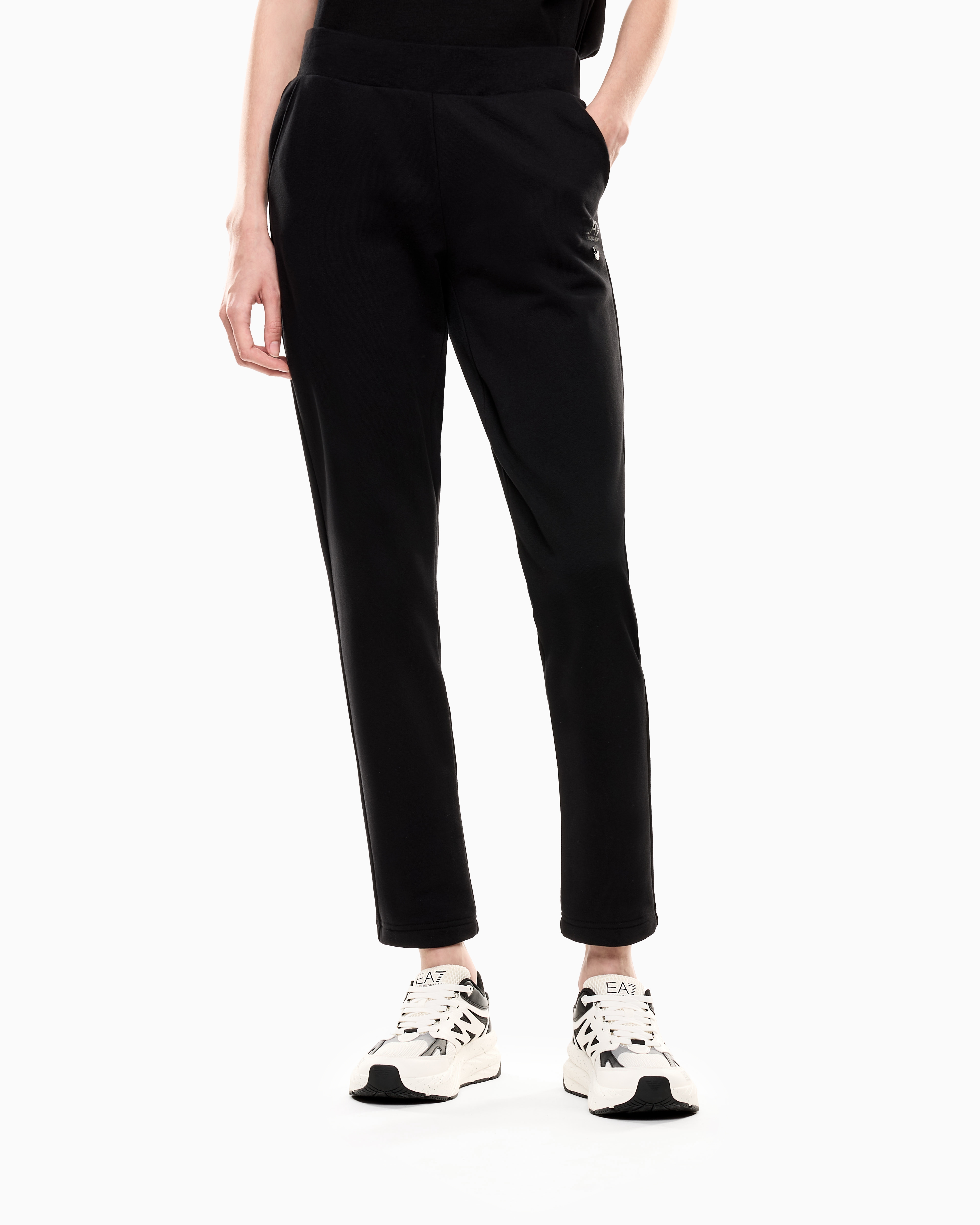 Ea7 Pantalon Logo Series En Coton Mélangé