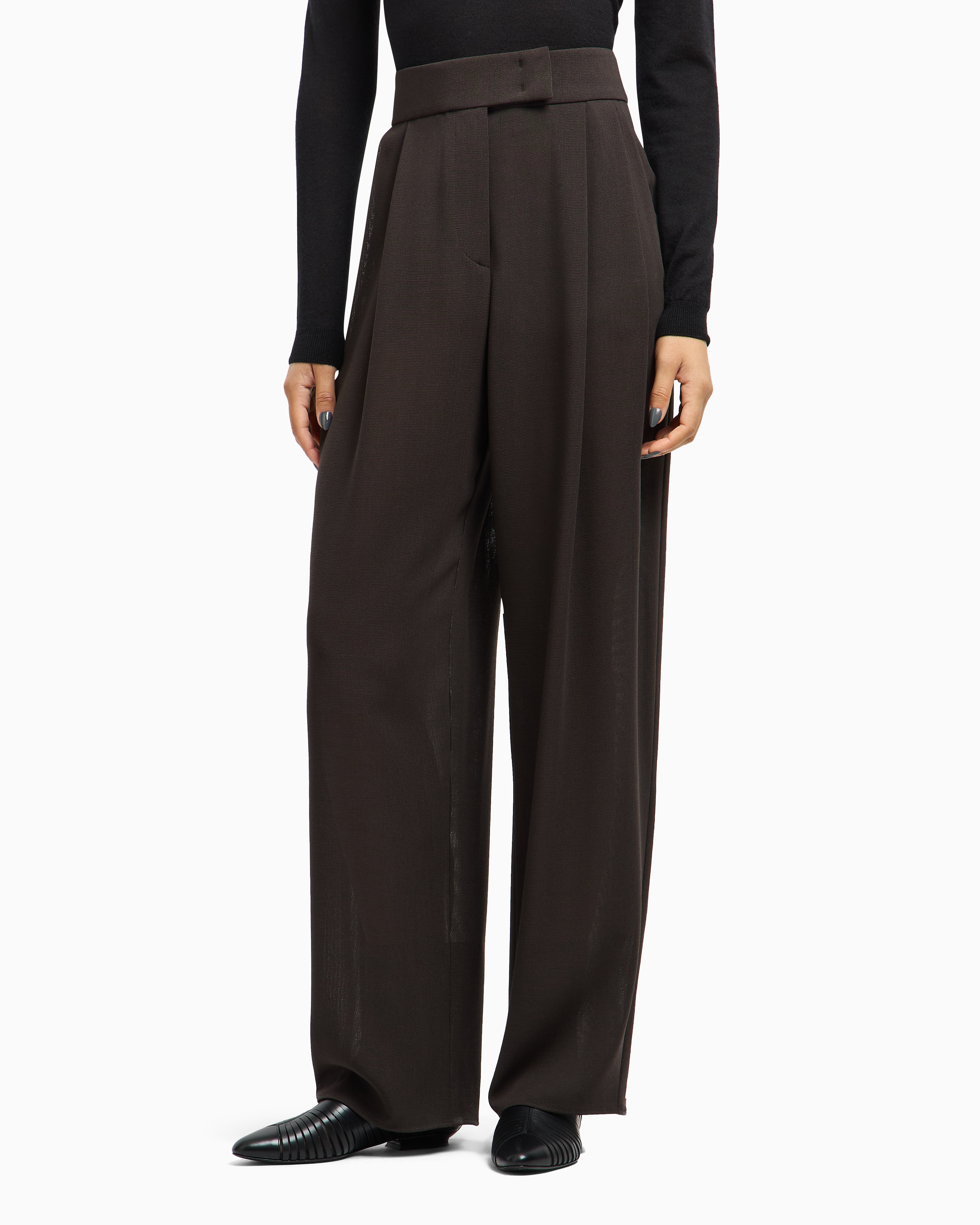 Giorgio Armani Formal Trousers In Brown
