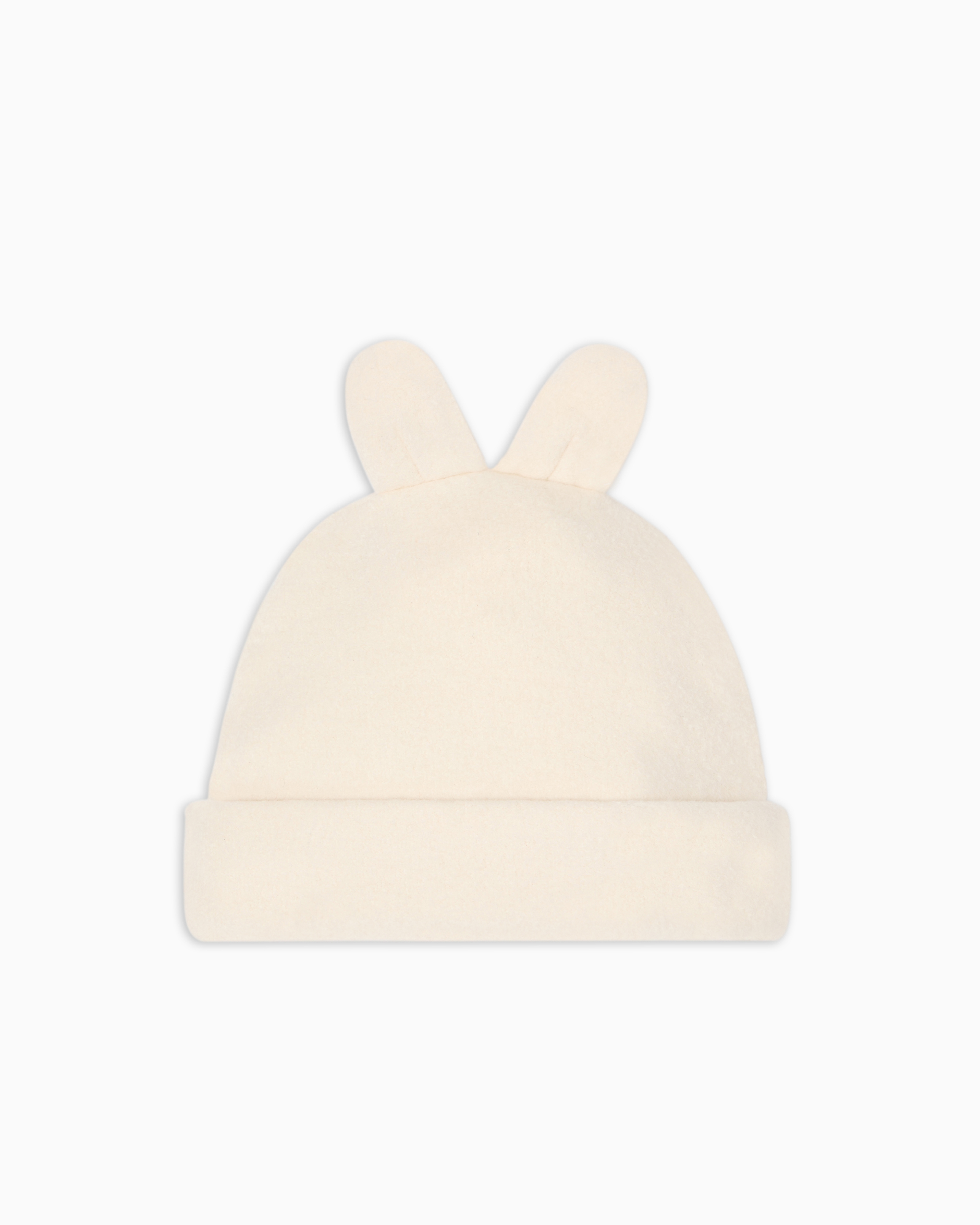 Emporio Armani Soft Bear Fabric Beanie With Ears In White