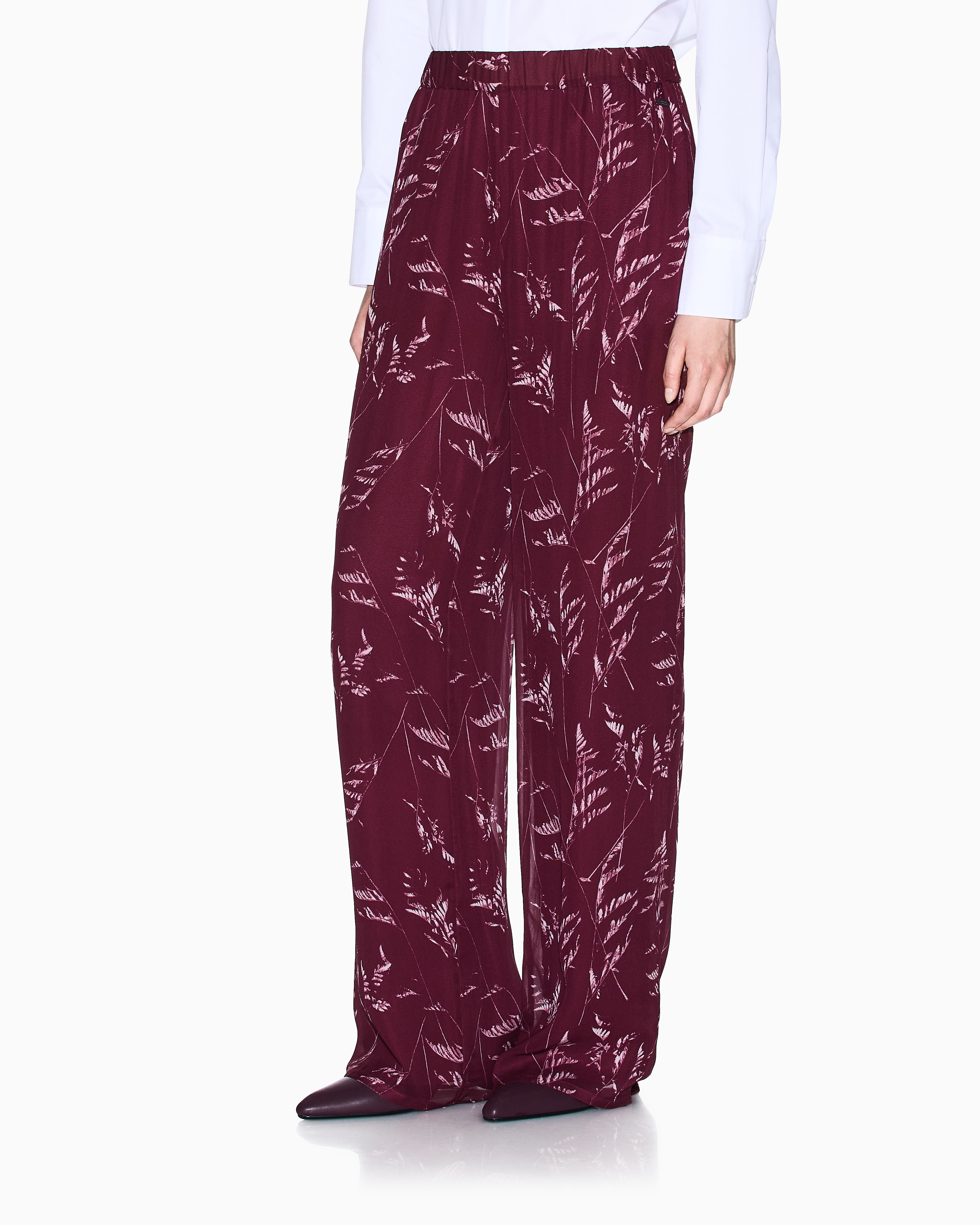 パンツ ARMANI stripe wide straight slacks pants Armani Collezioni gray wide straight leg trousers pants