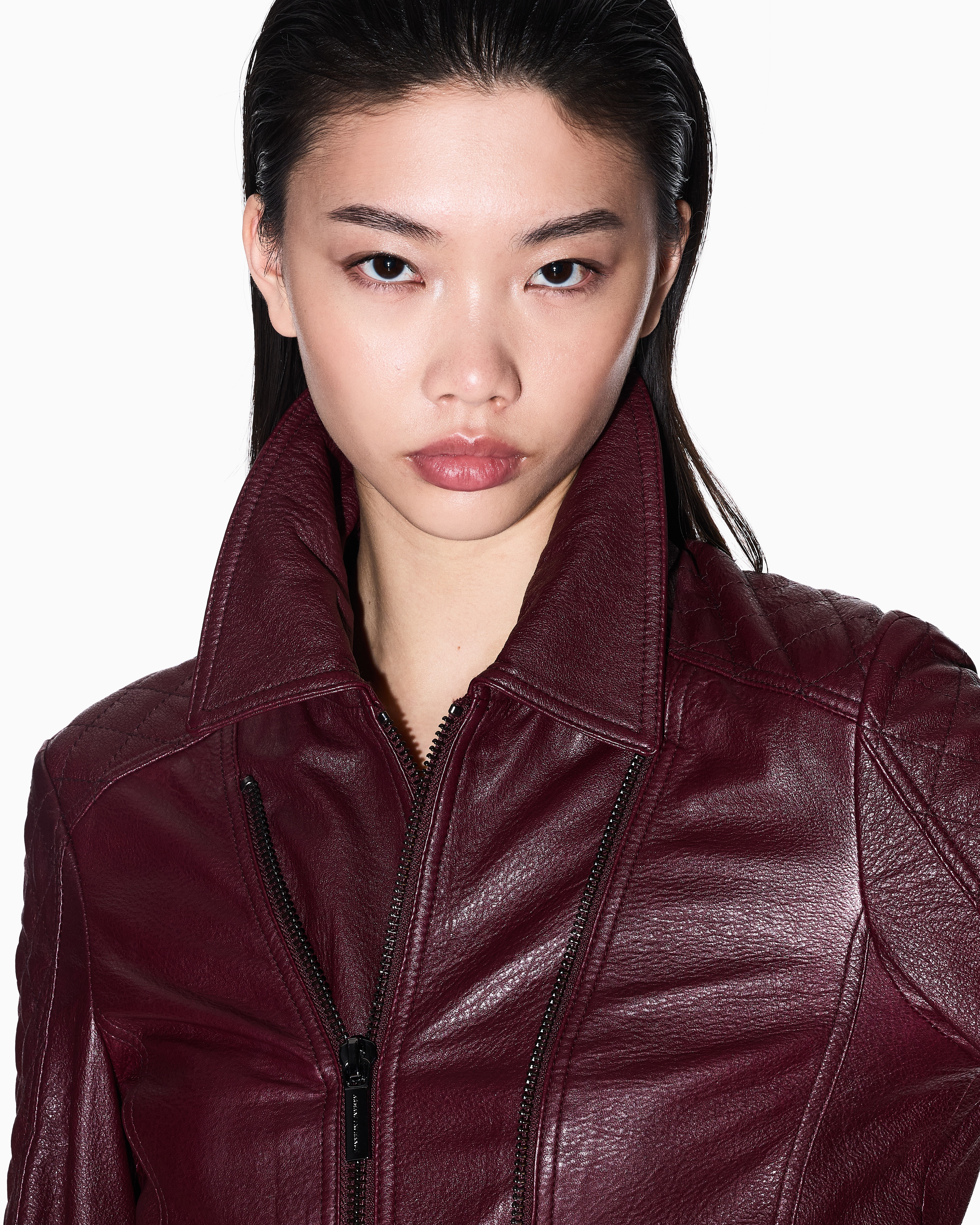 Armani Exchange Leather Jackets In Red