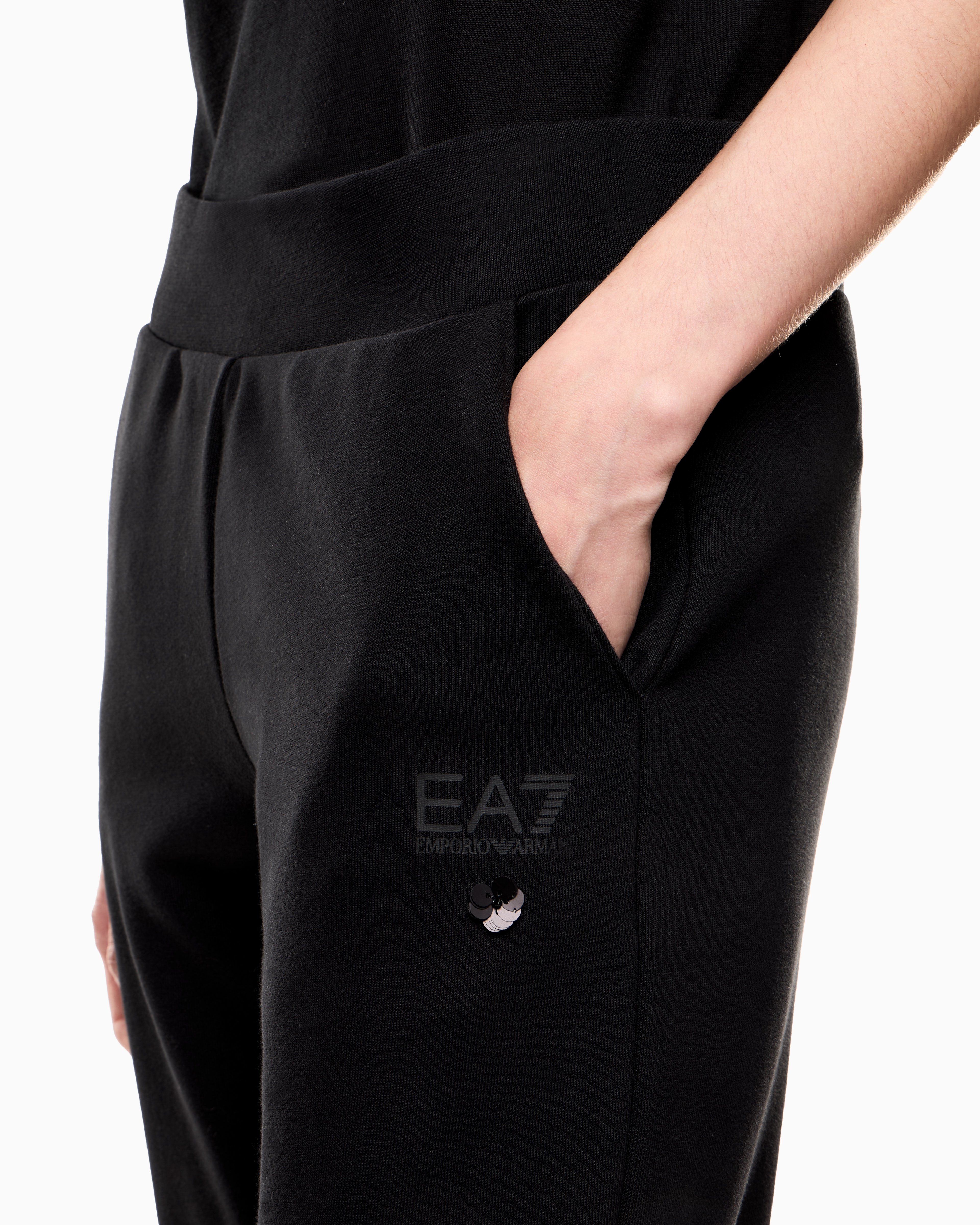 Ea7 Pantalon Logo Series En Coton Mélangé