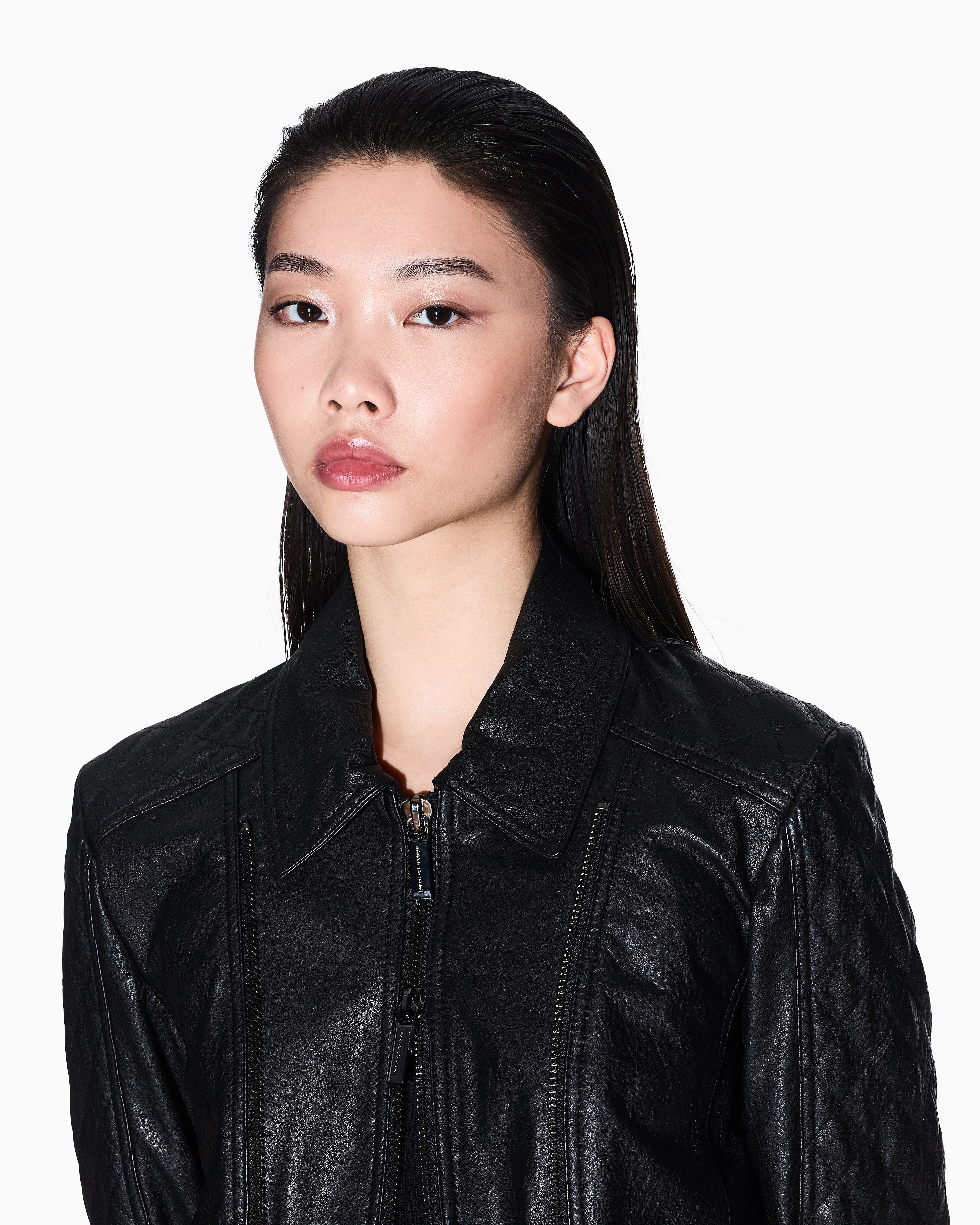 Armani Exchange Leather Jackets In Blue