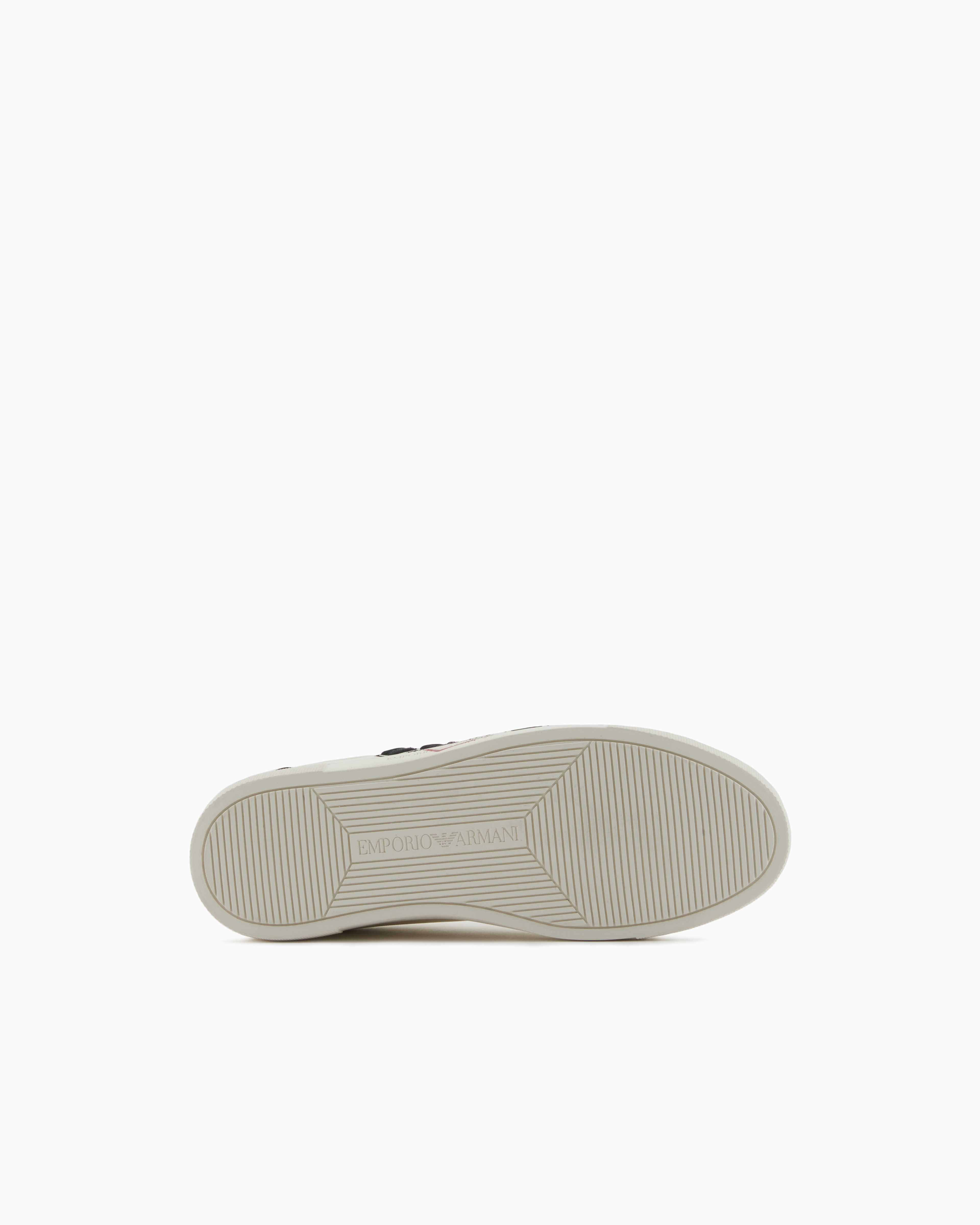 Emporio Armani - Valentine’s Day capsule collection leather sneakers, Woman, White, Size: