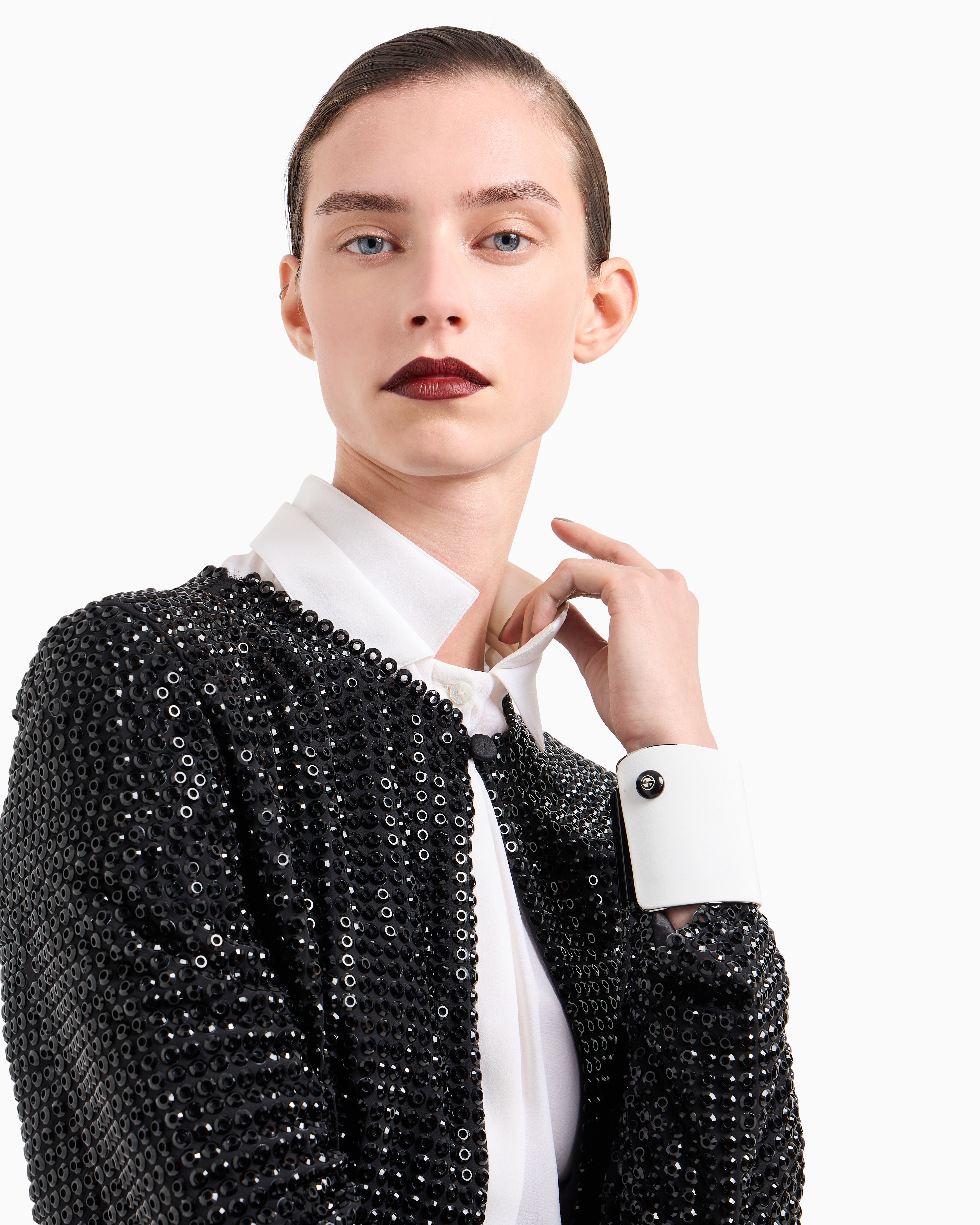 Giorgio Armani Cuff-effect Elasticated Bracelets In White