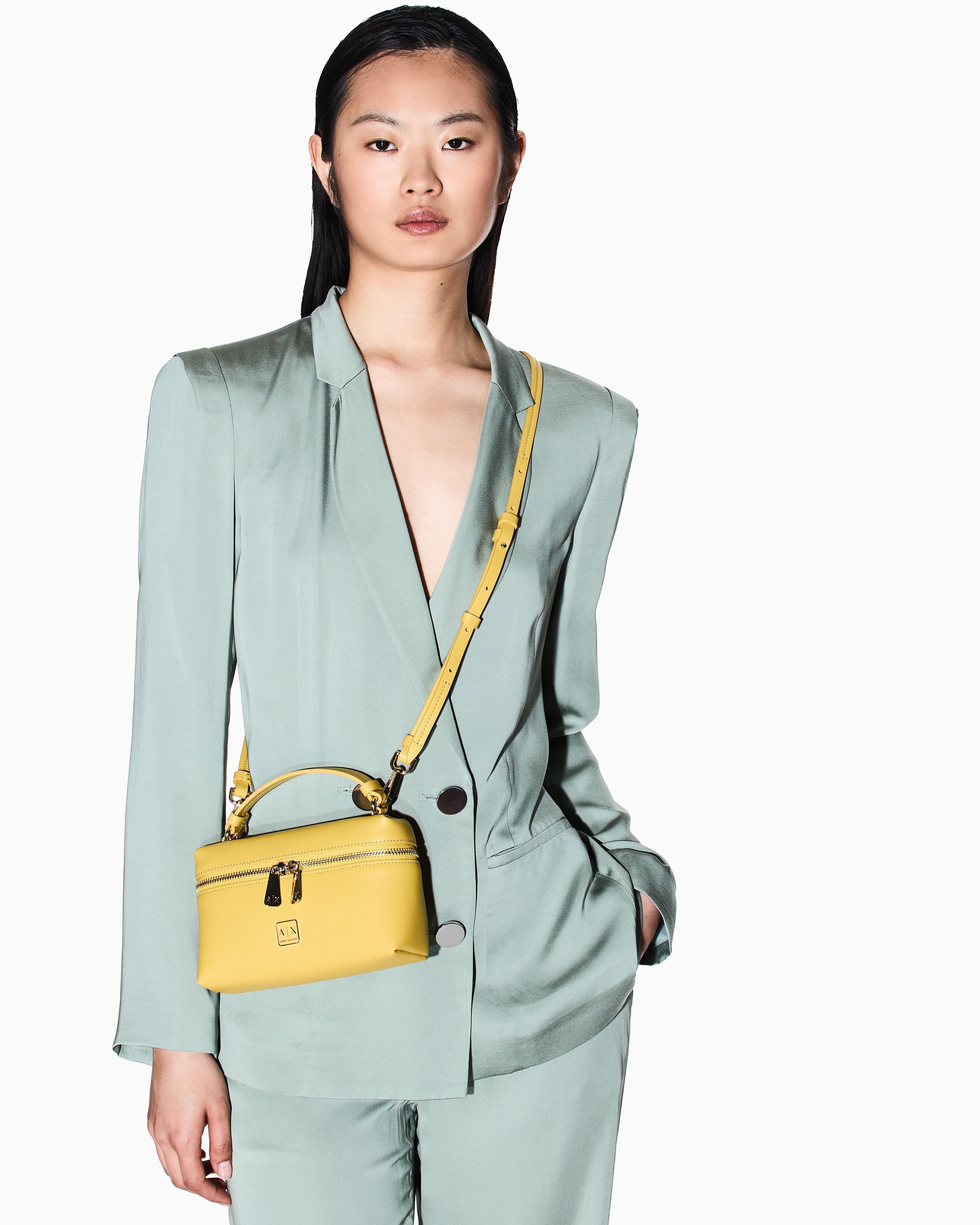 Armani Exchange - Small trunk bag, Woman, Yellow, Size: TU