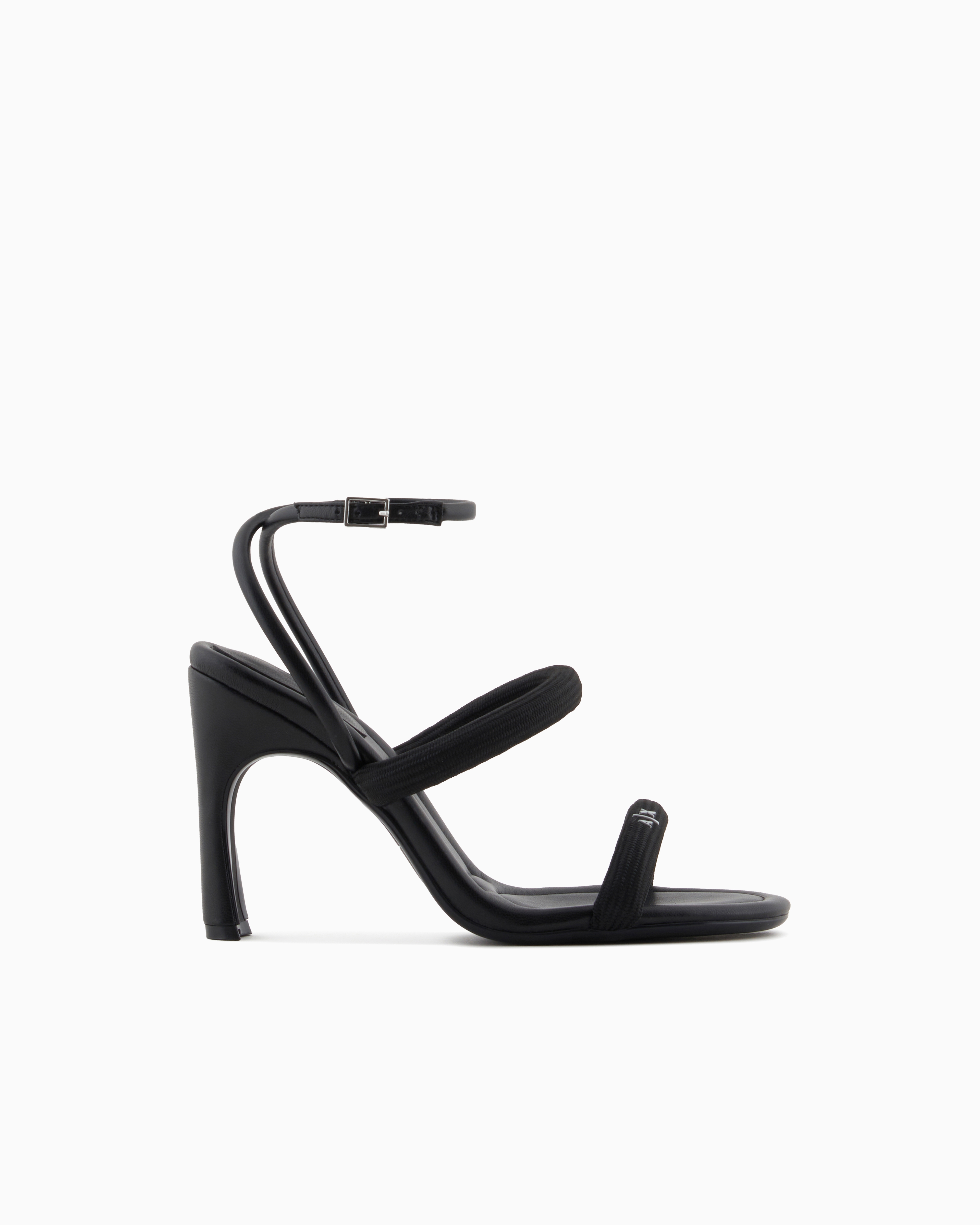Armani Exchange - Heeled sandals with straps, Woman, Black, Size: