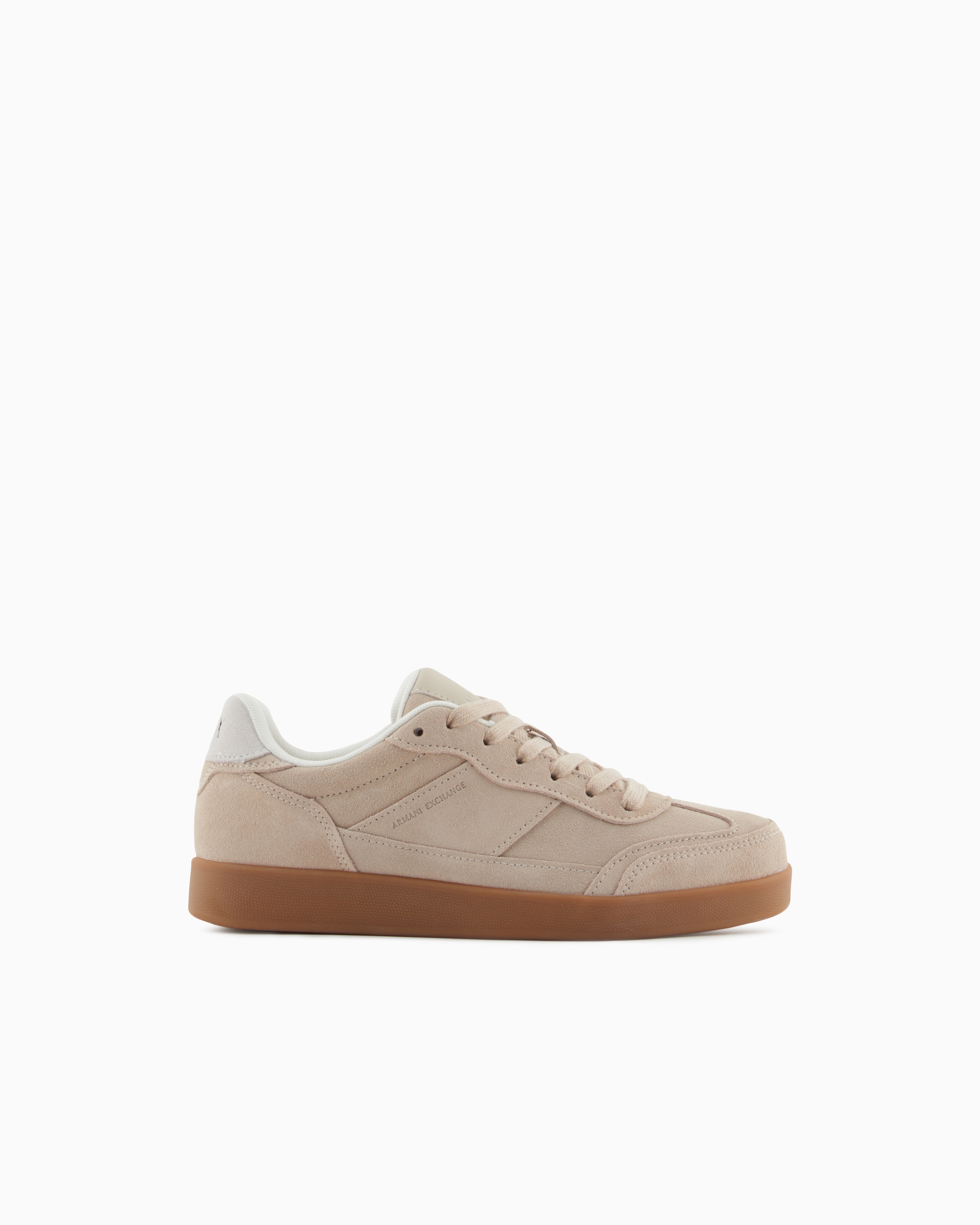Armani Exchange - Suede Sneakers, Woman, Beige, Size: