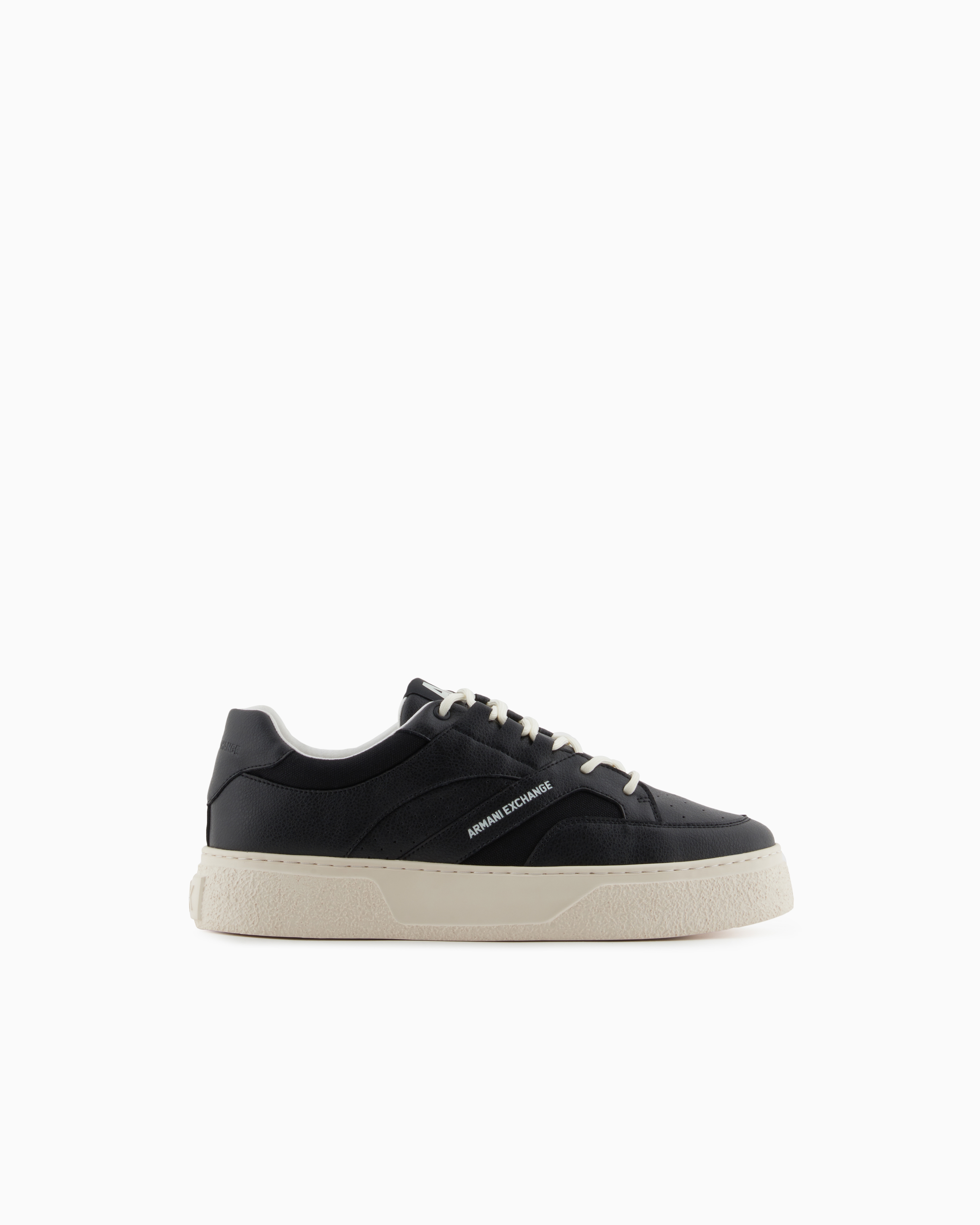 Armani Exchange Black Oversized Leather Sneakers Size 12