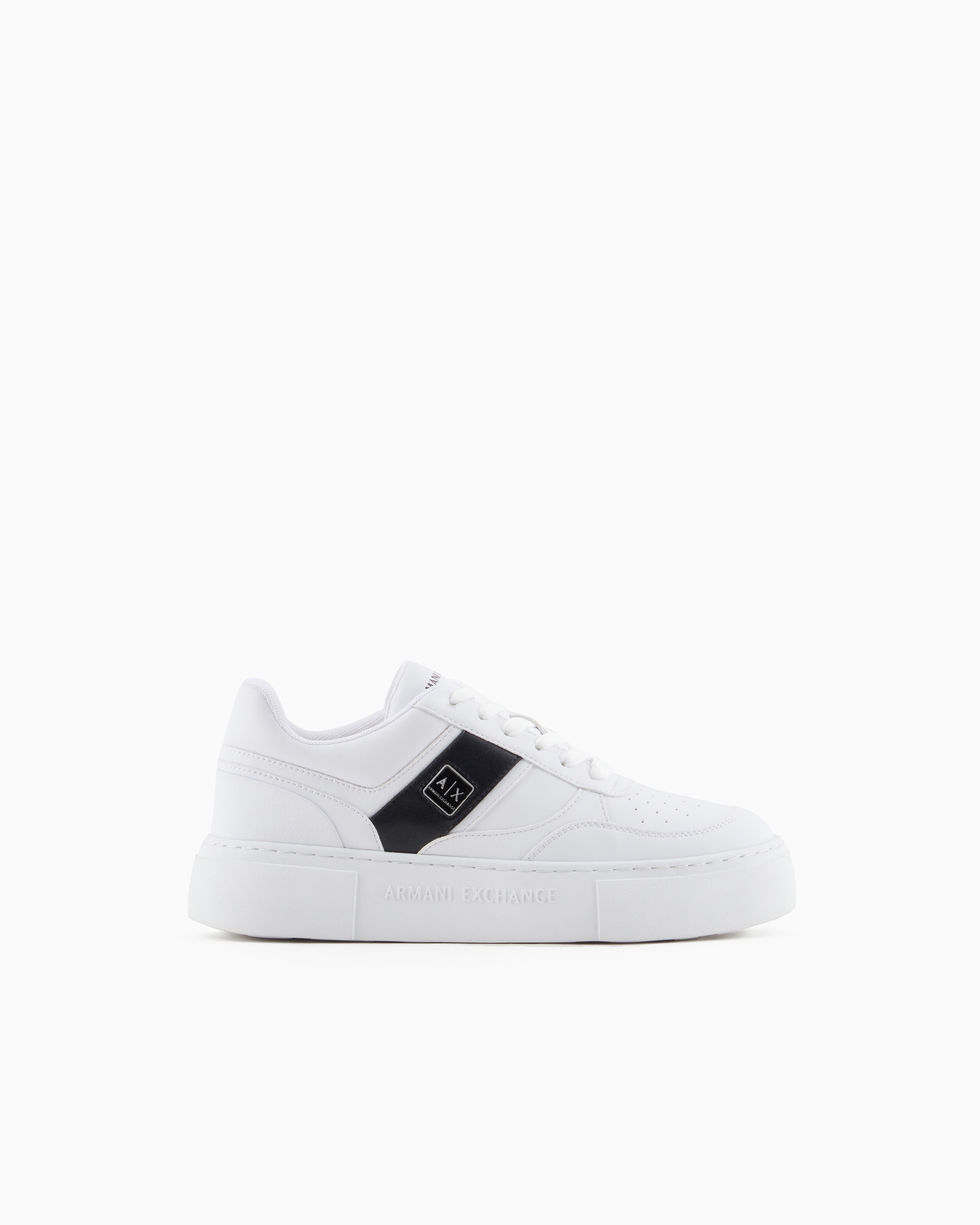 Armani Exchange - Sneakers with contrasting side band, Woman, White, Size: