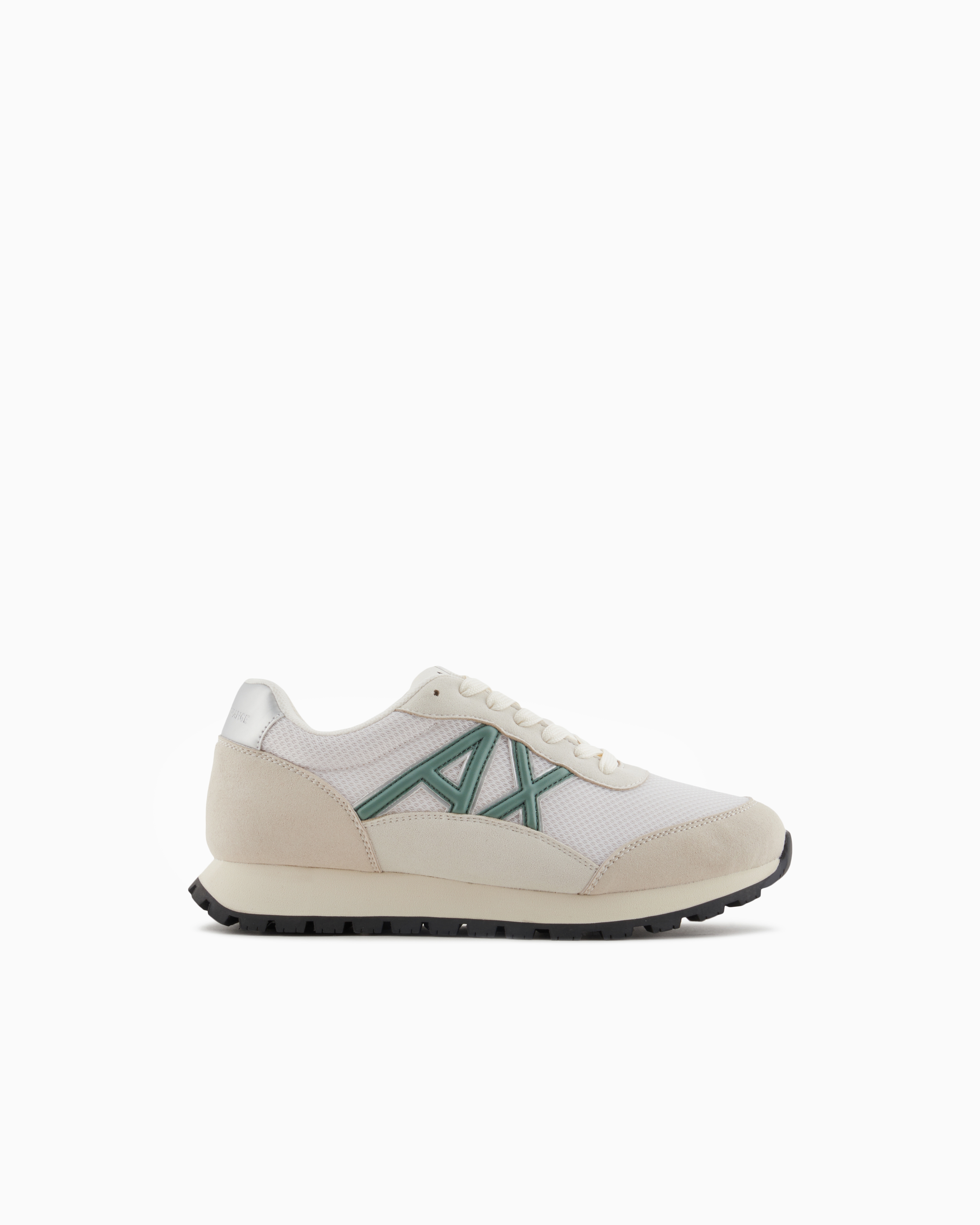 Armani Exchange - Sneakers with contrasting logo, Woman, Green, Size: