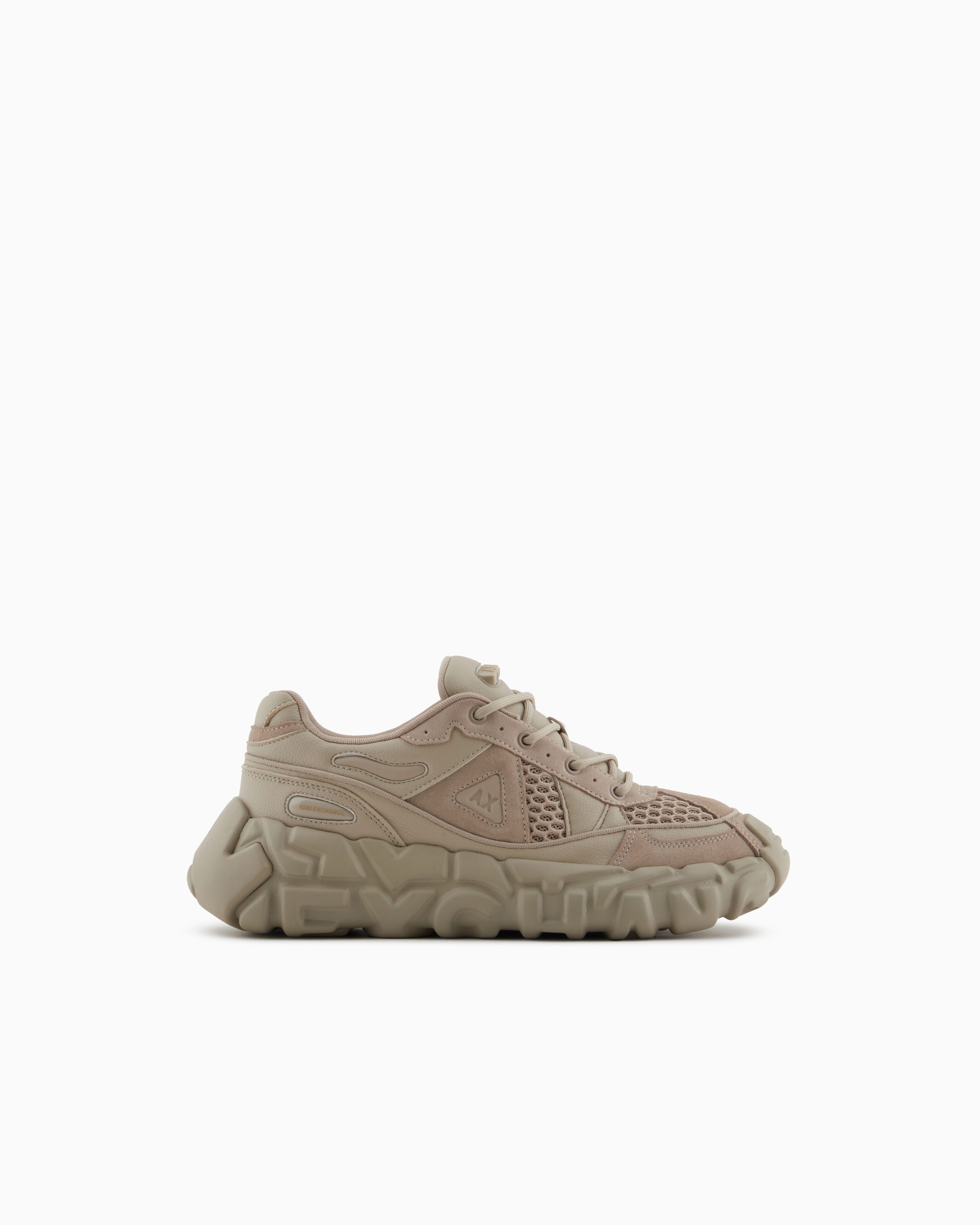 Armani Exchange - Sneakers with oversized sole, Man, Brown, Size: