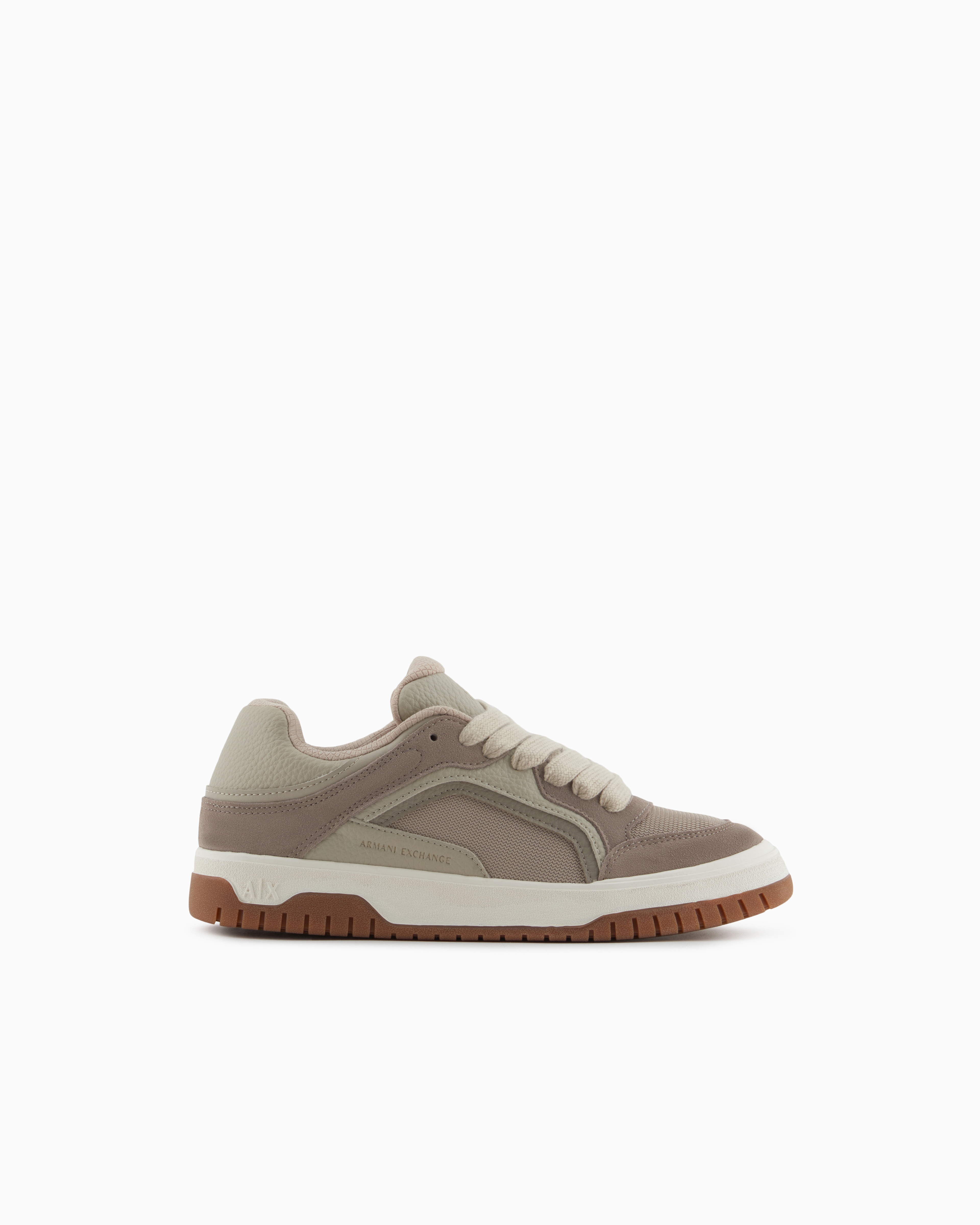 Armani Exchange - Oversized sneakers with contrasting inserts, Man, Brown, Size: