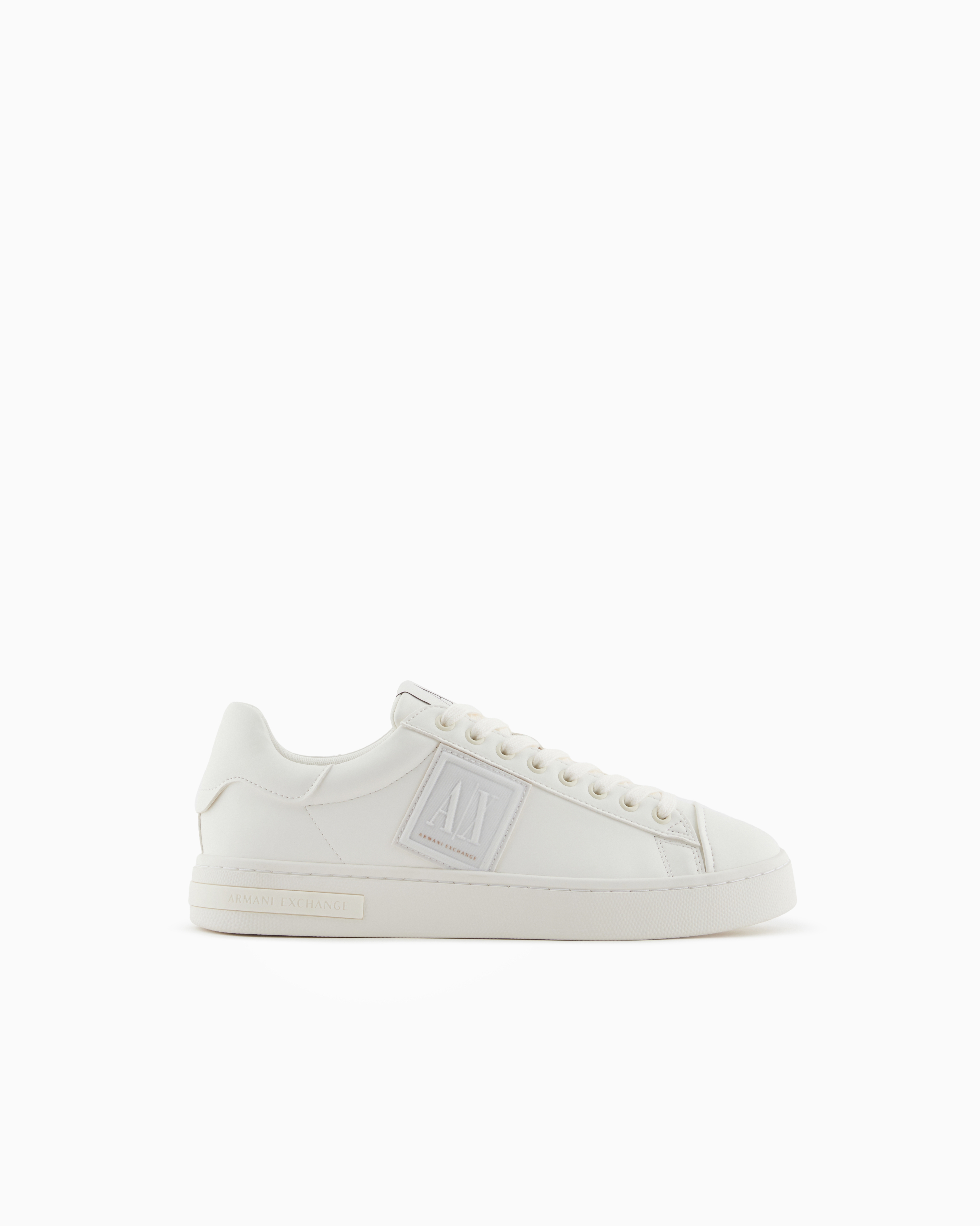 Armani Exchange White Sneakers With Logo Patch Size 9
