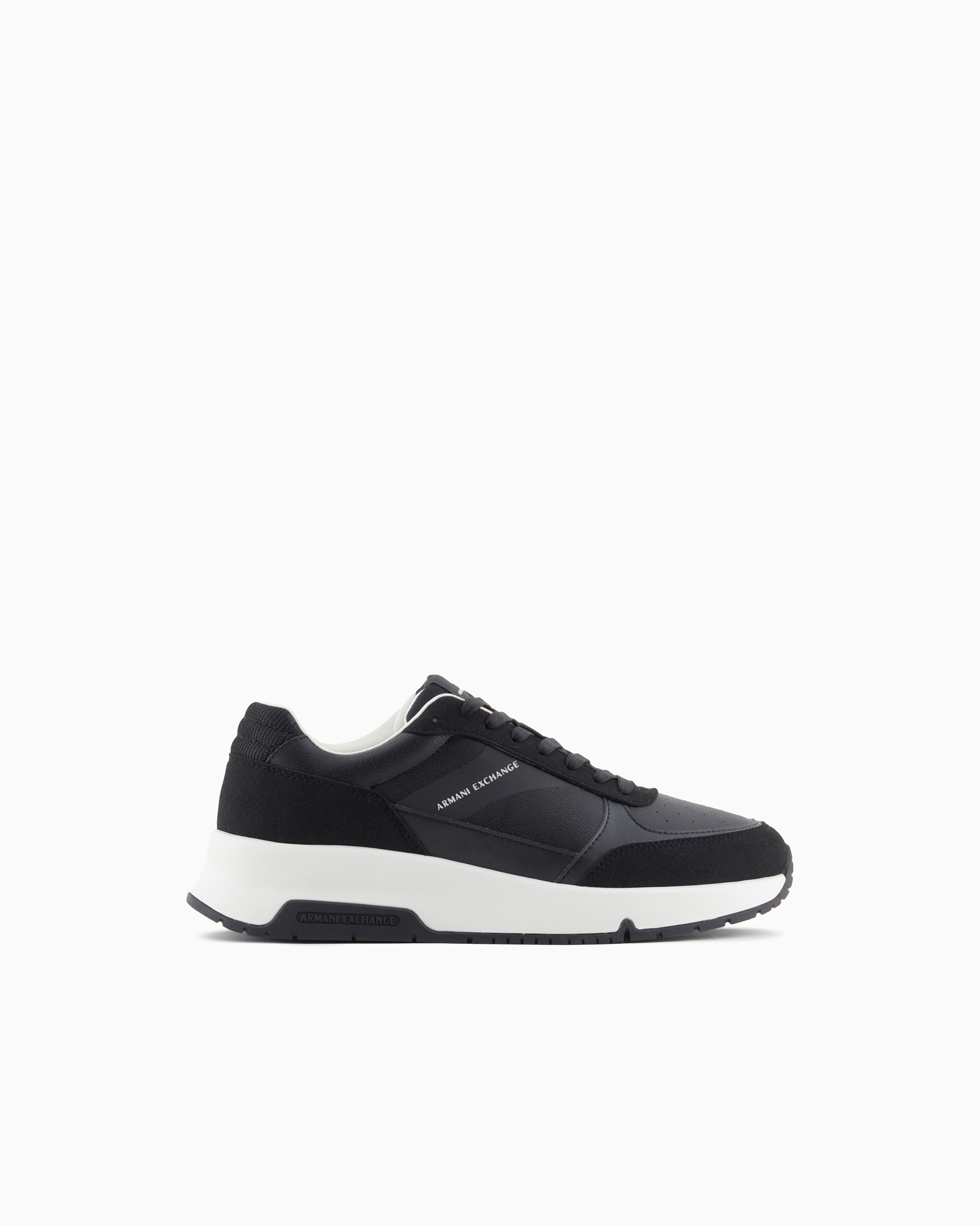 Armani Exchange Black Sneakers With Contrasting Details And Logo Size 10