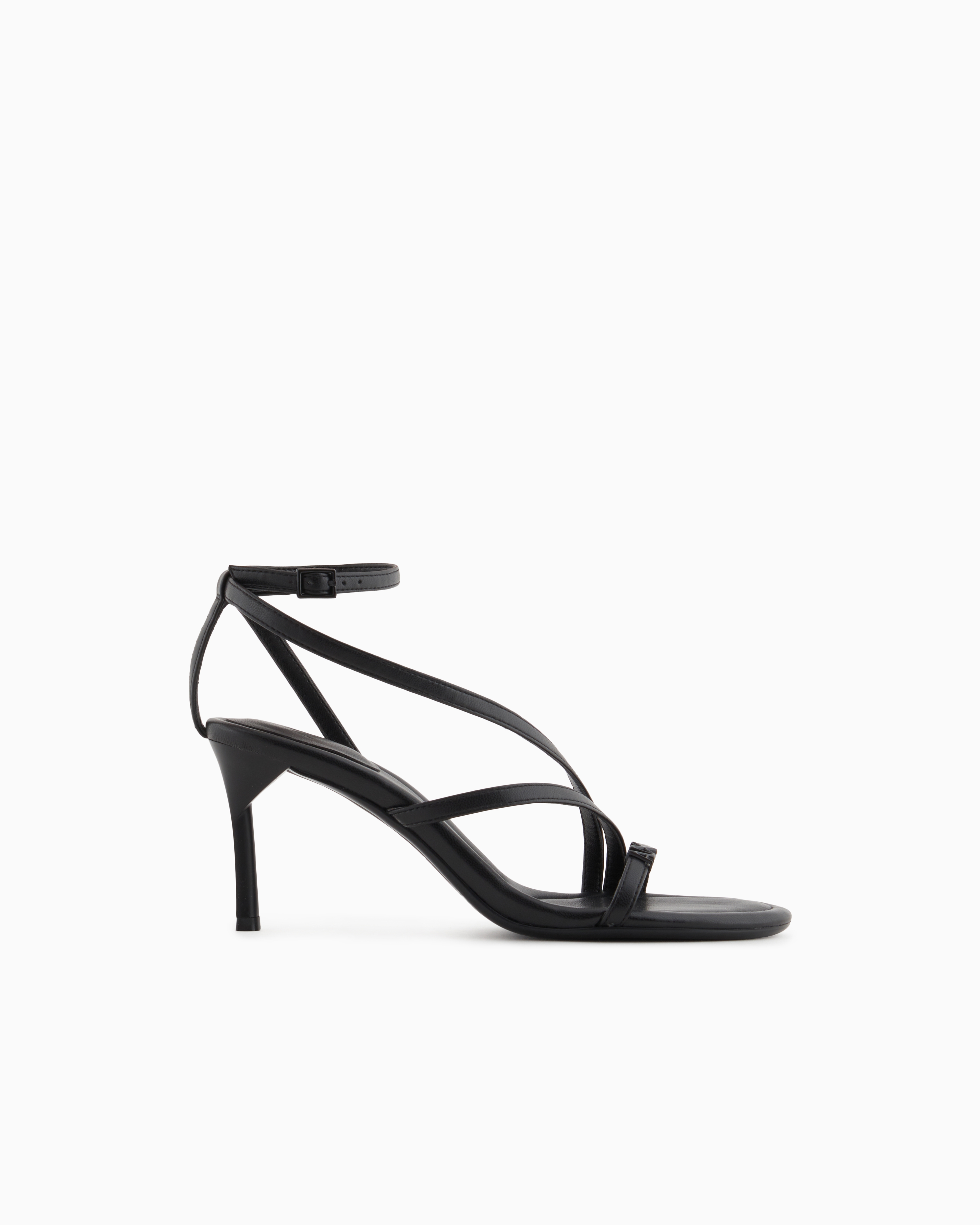 Armani Exchange - Heeled sandals with straps, Woman, Black, Size: