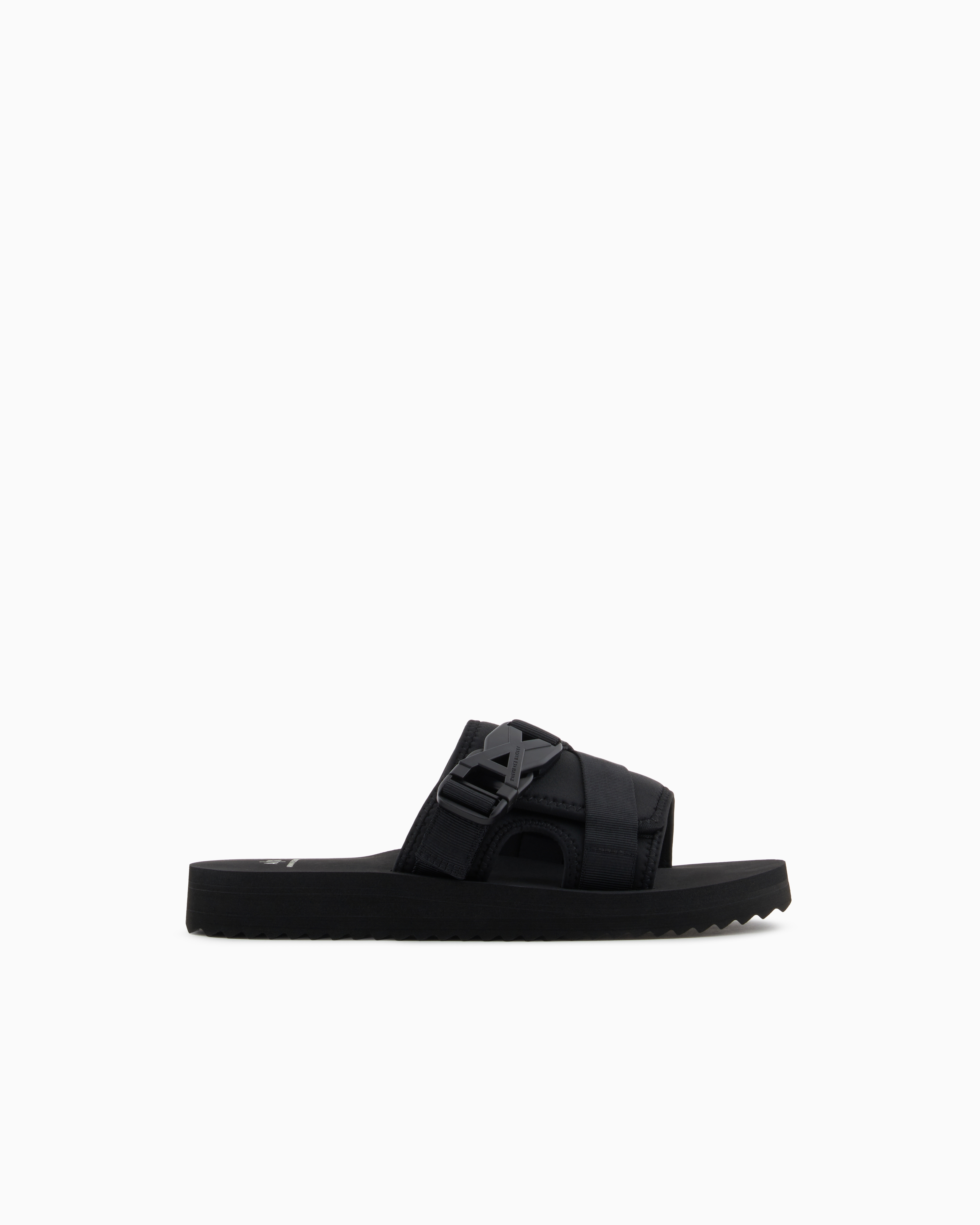 Armani Exchange - Slippers with crossed bands, Man, Black, Size: