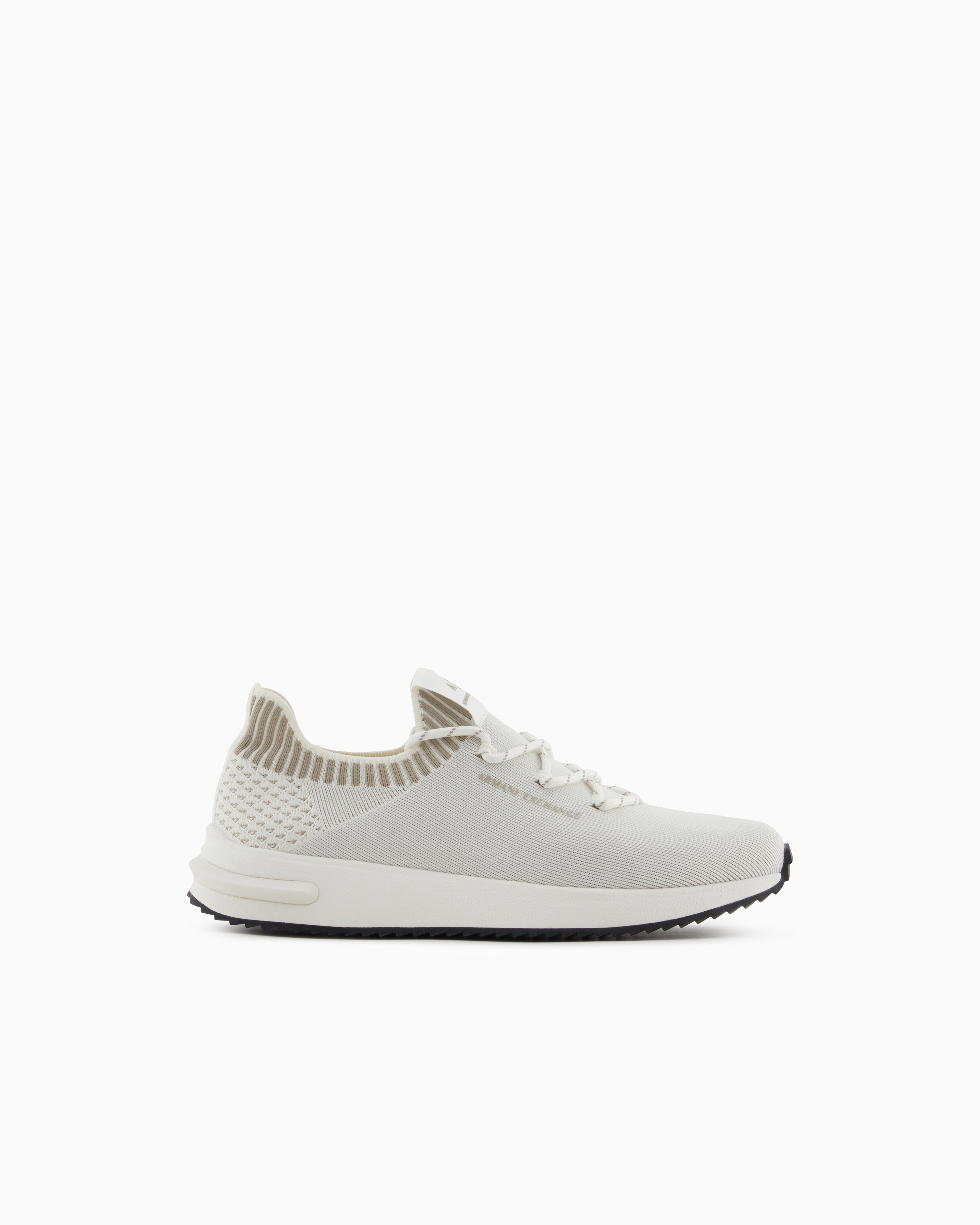 Armani Exchange - Mesh Sock Sneakers, Man, White, Size: