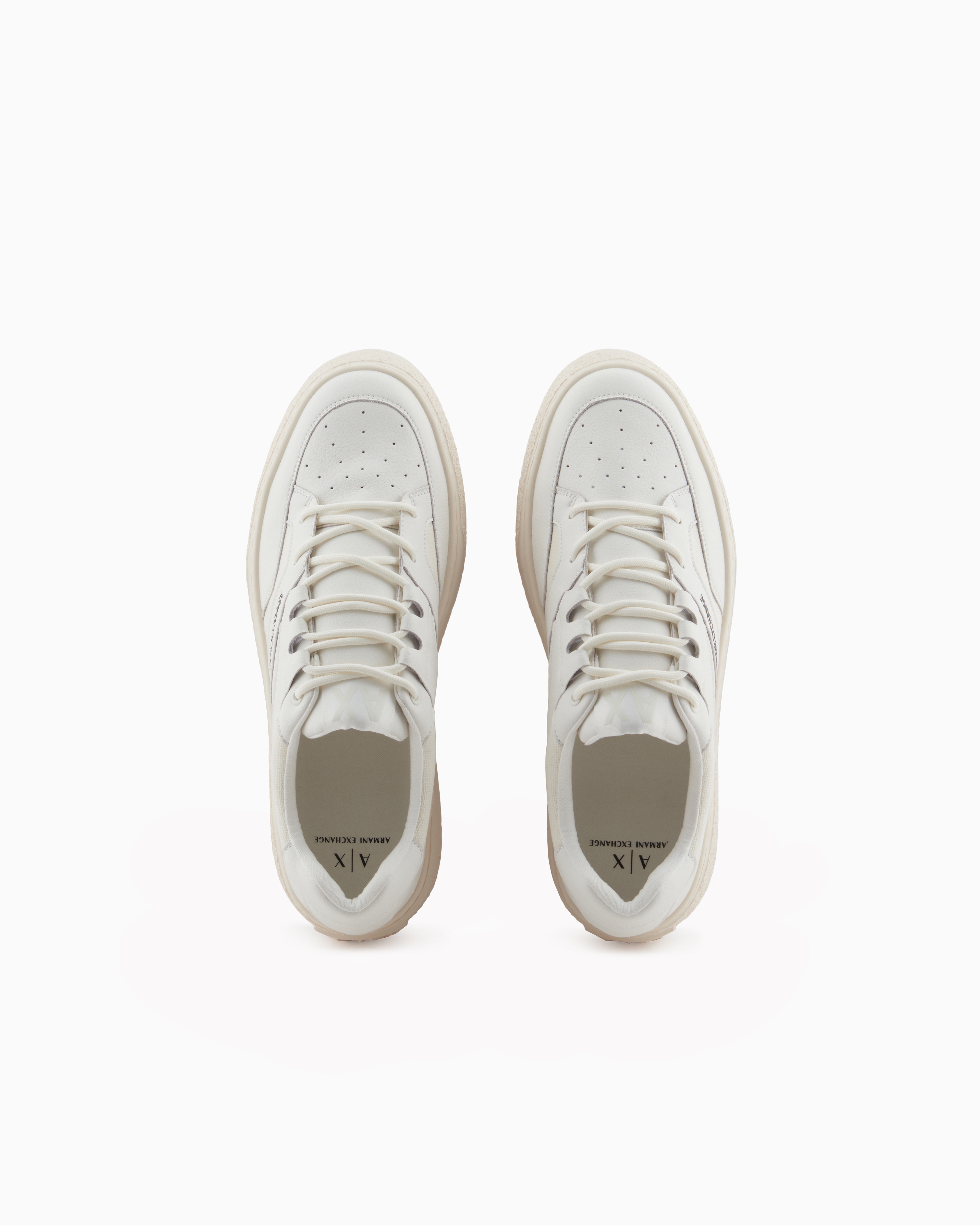 Armani Exchange - Oversized leather sneakers, Man, White, Size:
