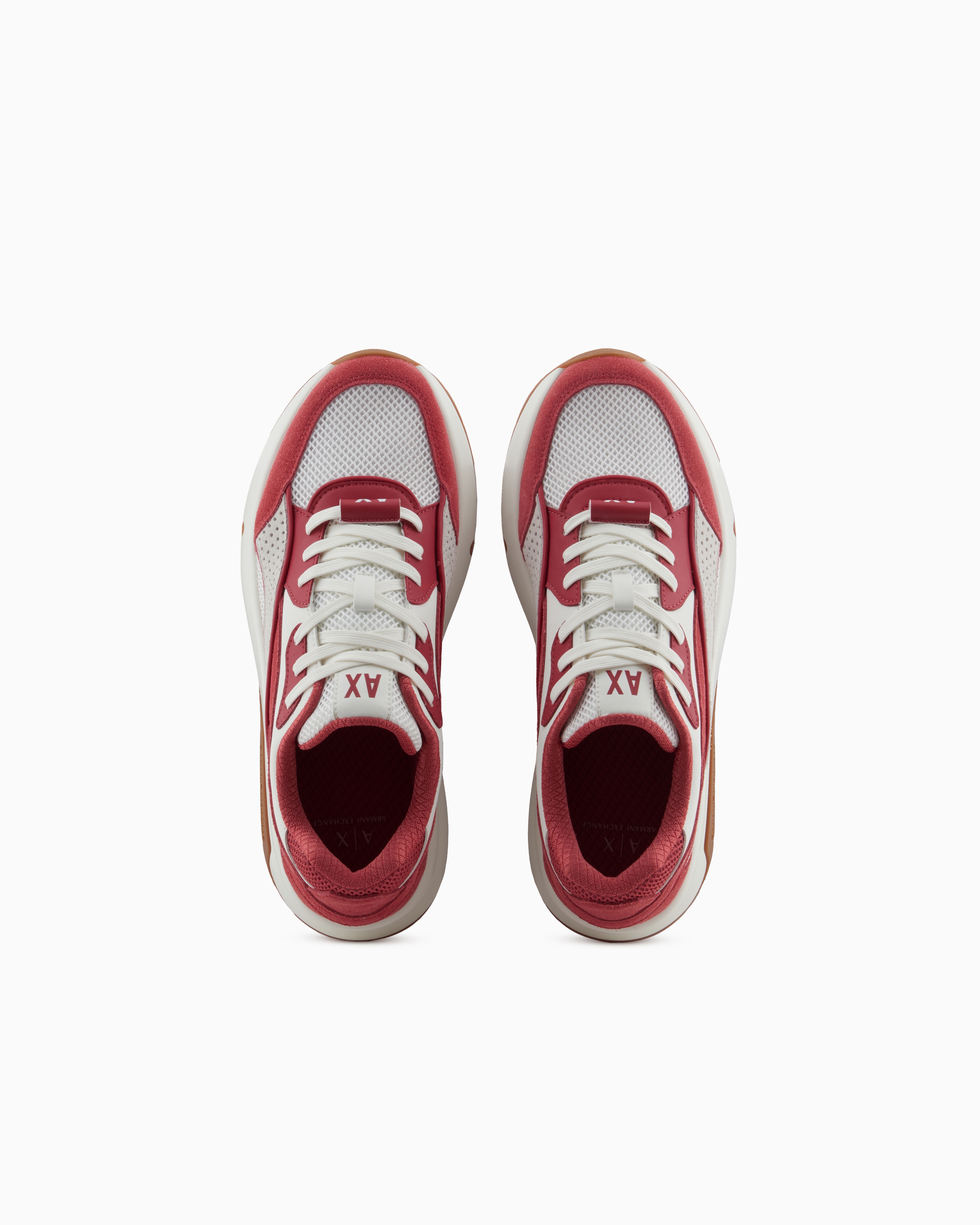 Armani Exchange - Oversized sneakers with contrasting inserts, Man, Red, Size: