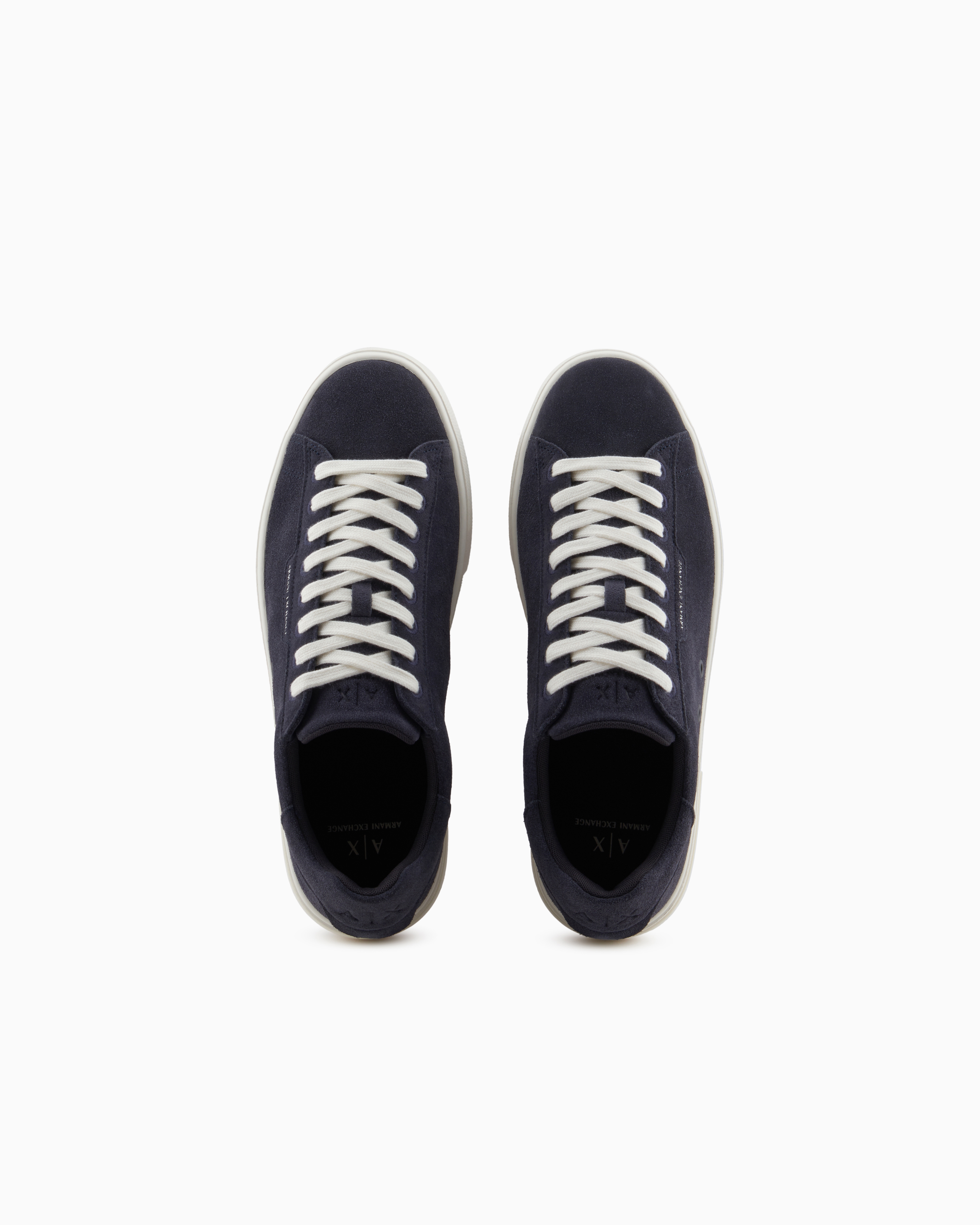 Armani Exchange - Leather sneakers with logo, Man, Navy Blue, Size: