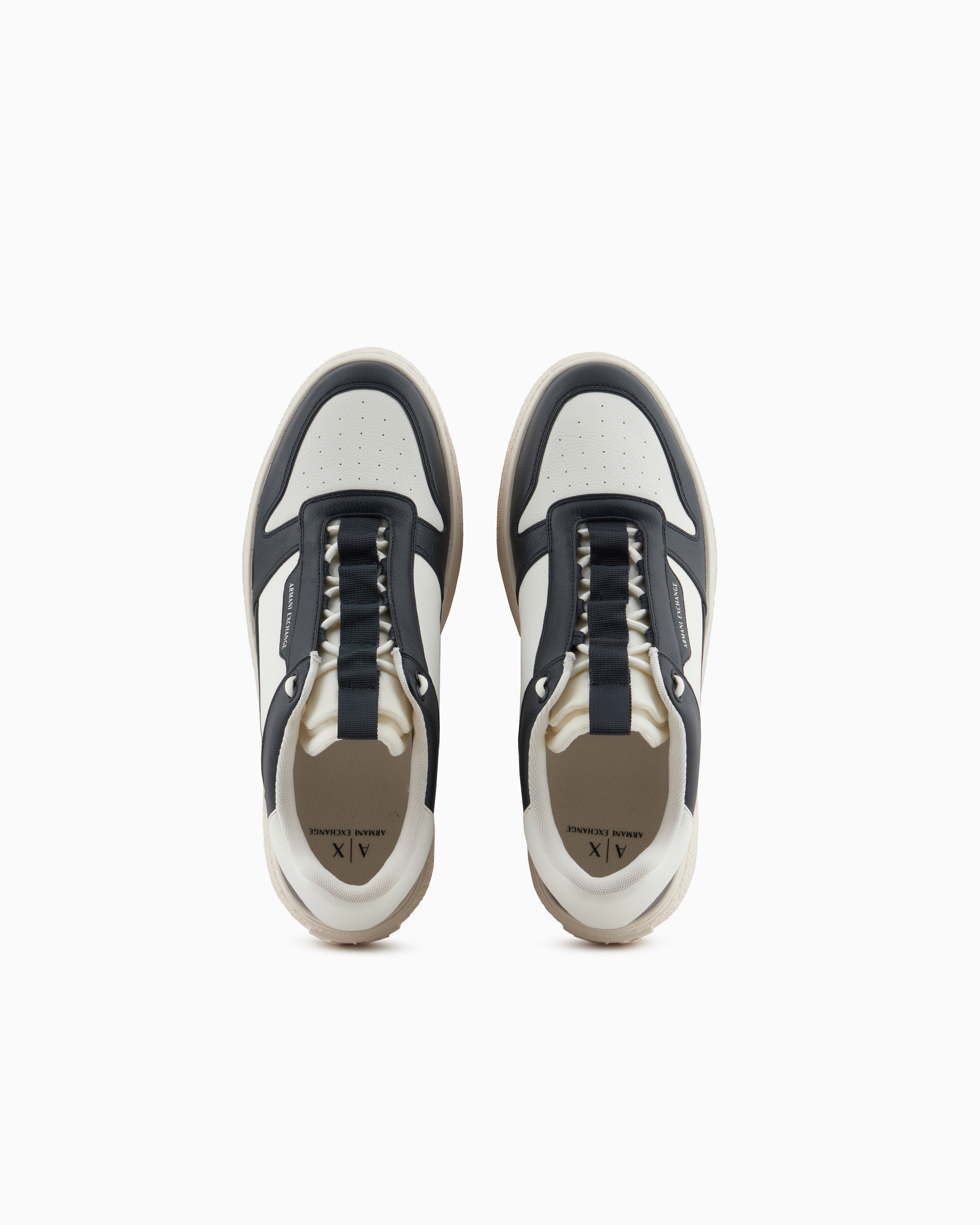 Armani Exchange - Sneakers eco-leather with elastic laces, Man, White, Size: