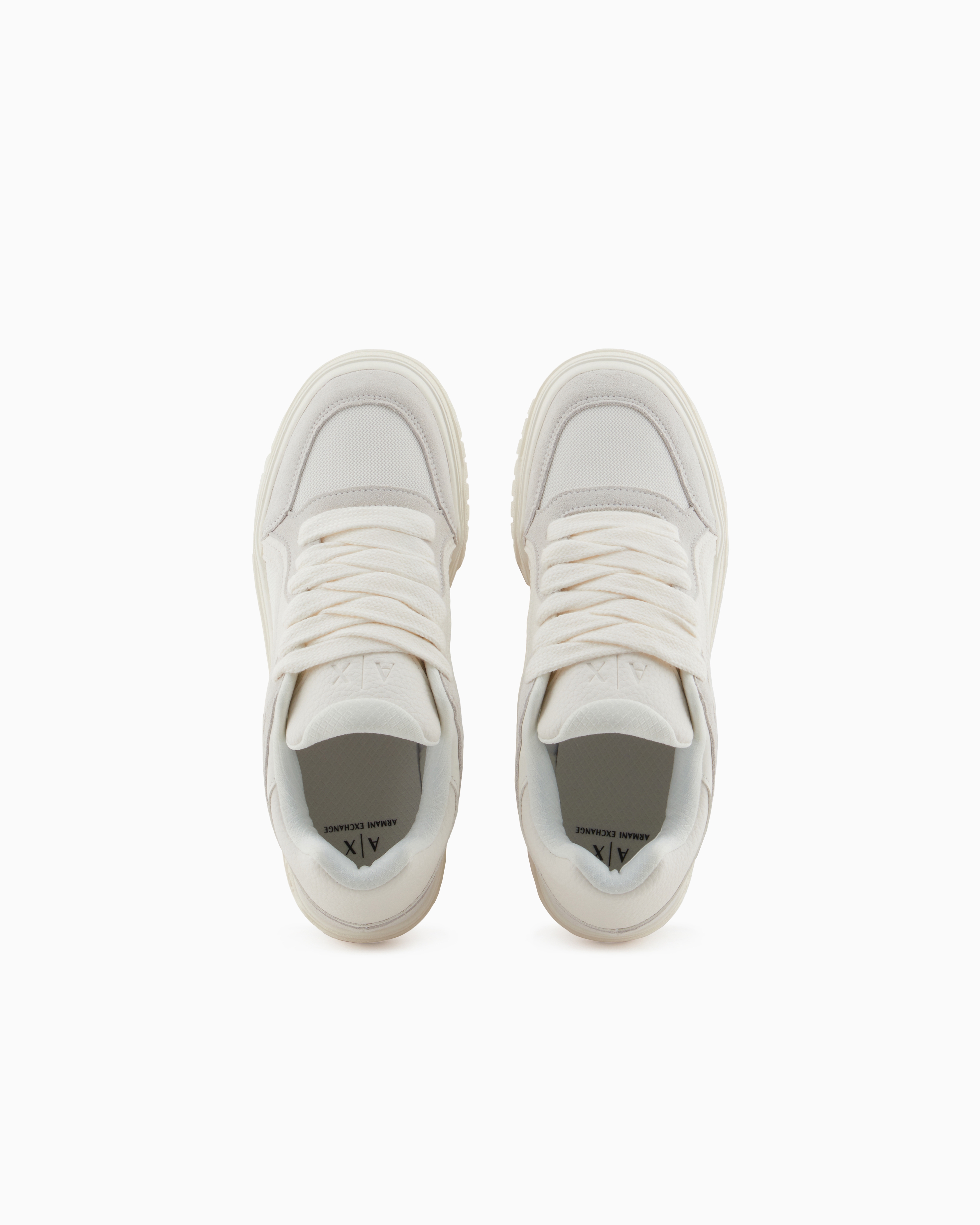 Armani Exchange - Oversized sneakers with contrasting inserts, Man, White, Size: