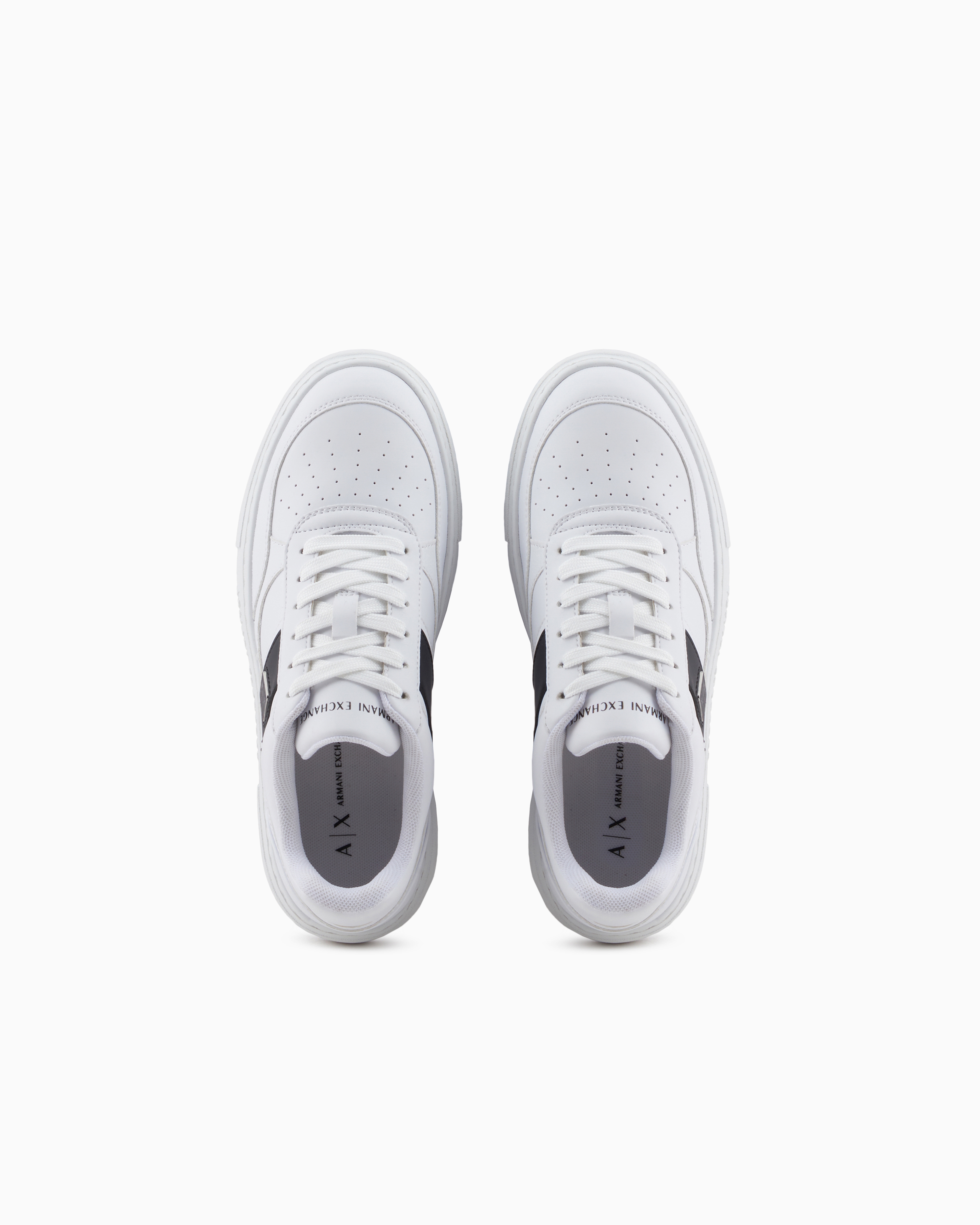 Armani Exchange - Sneakers with contrasting side band, Woman, White, Size: