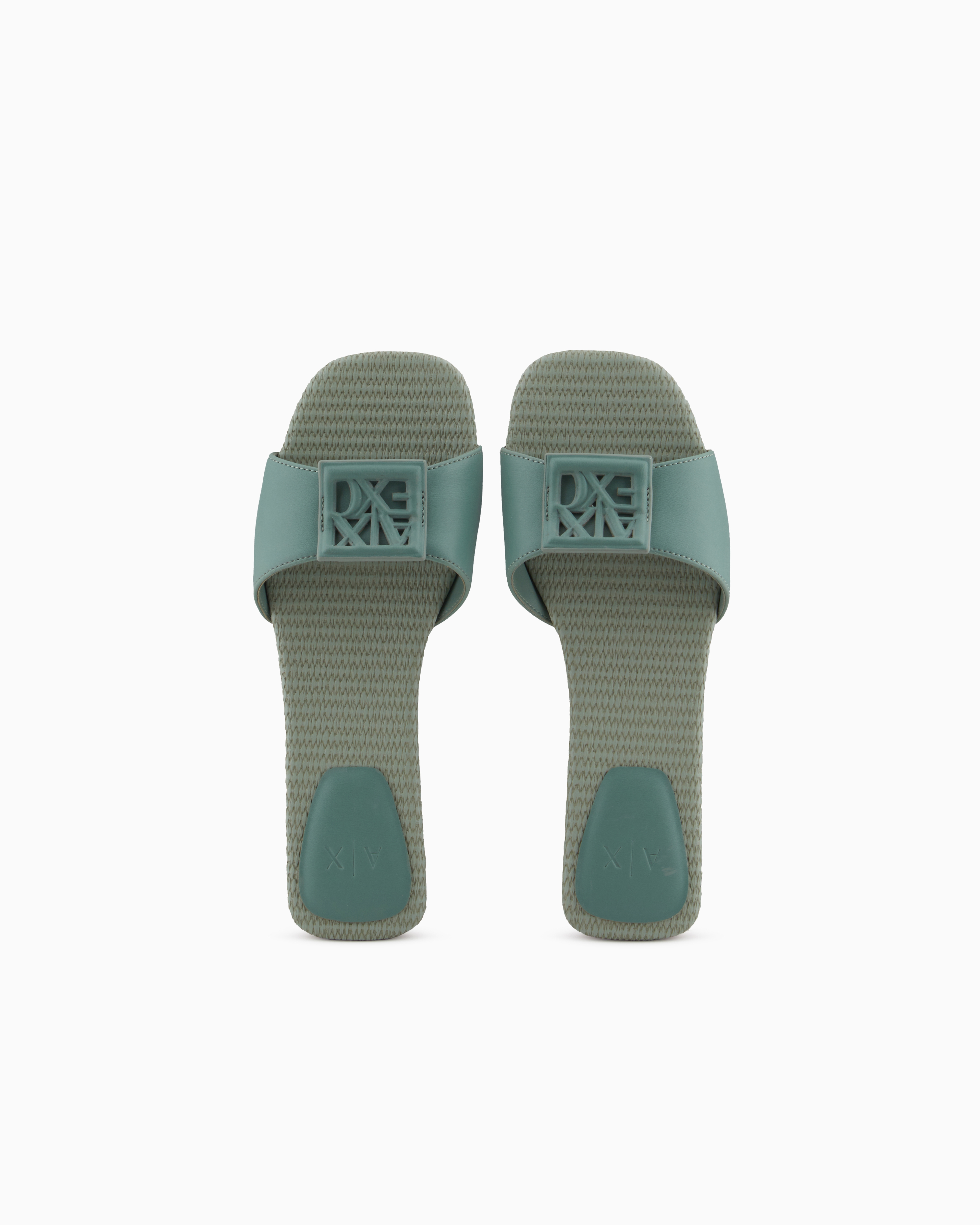 Armani Exchange - Slippers with band and logo, Woman, Green, Size:
