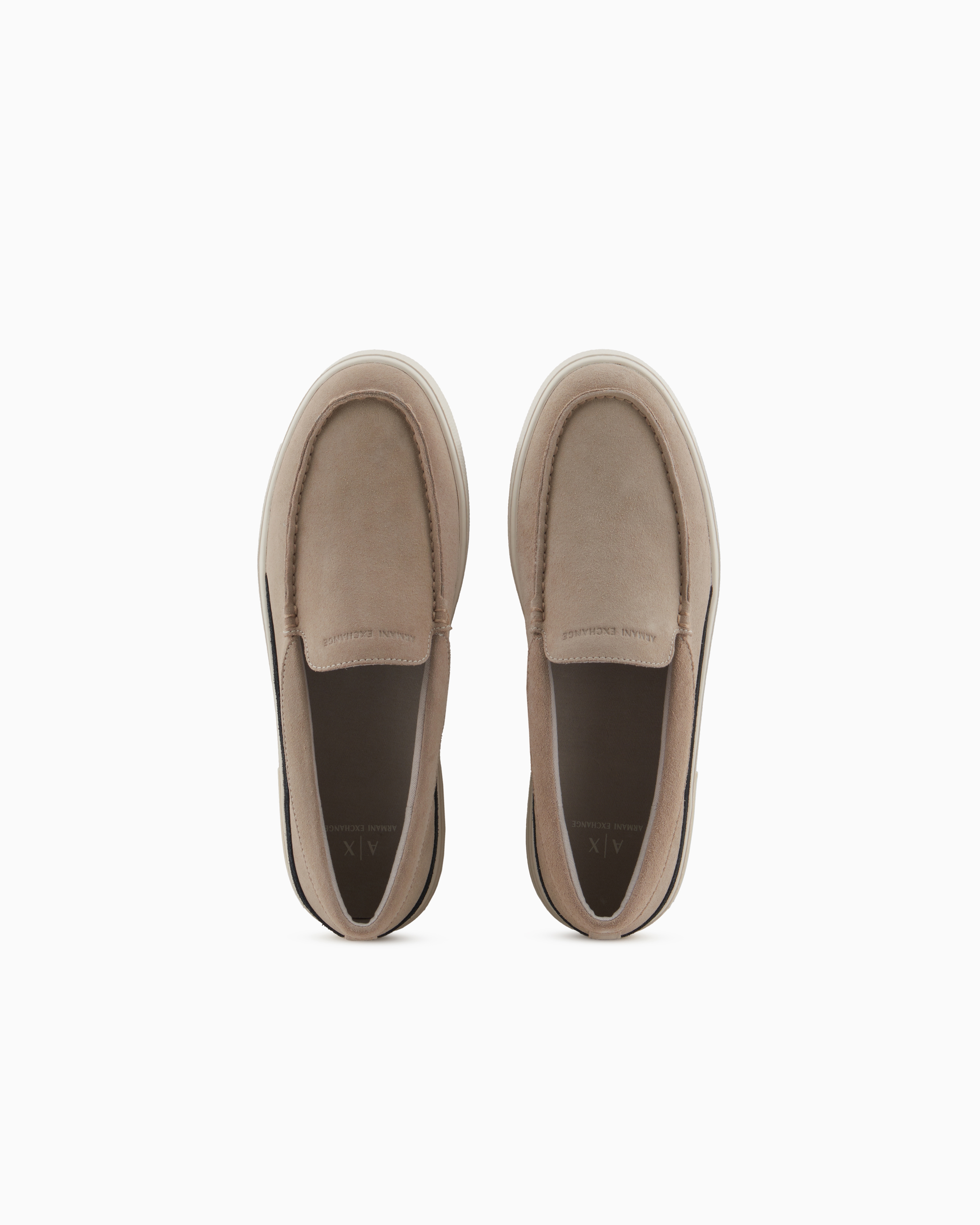 Armani Exchange - Suede Slip On, Man, Brown, Size: