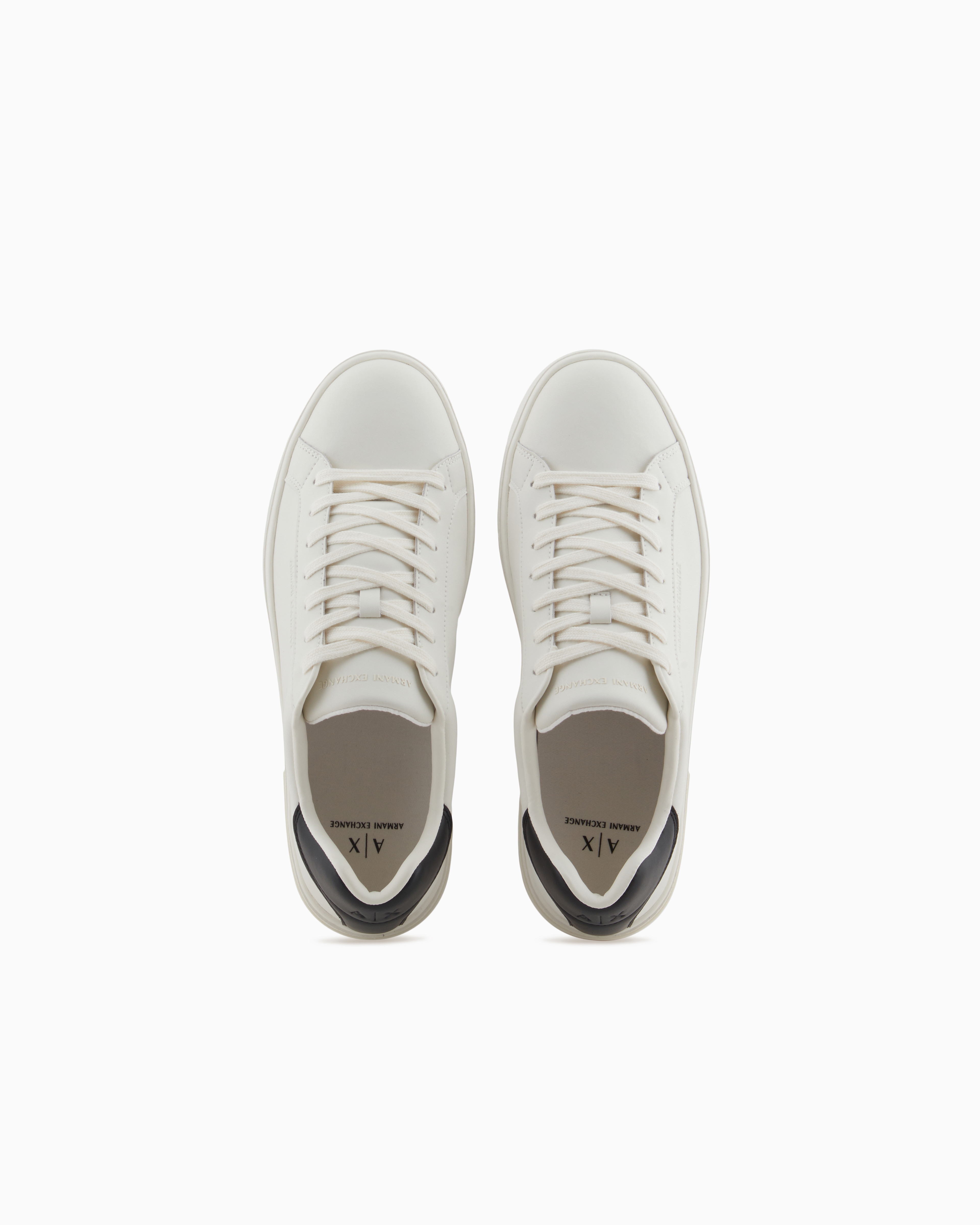 Armani Exchange - Leather sneakers with logo on the sole, Man, Two-tone, Size: